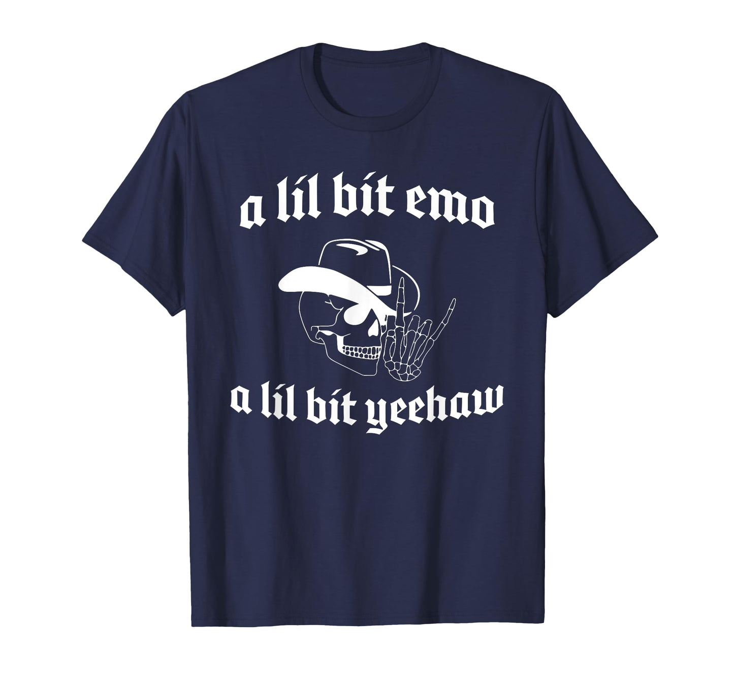 A Lil Bit Emo A Lil Bit Yeehaw Skeleton Howdy Western T-Shirt