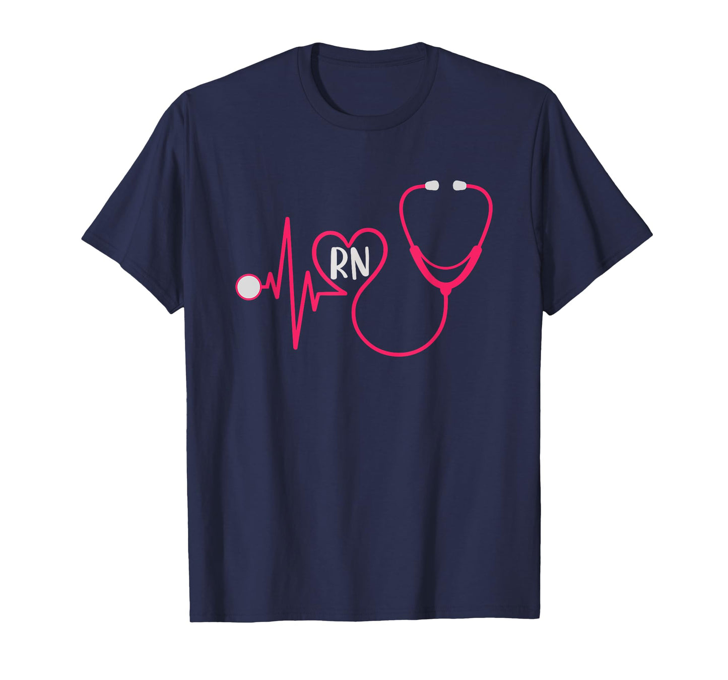 Registered Nurse RN EKG Heart Heartbeat Stethoscope Nursing T-Shirt