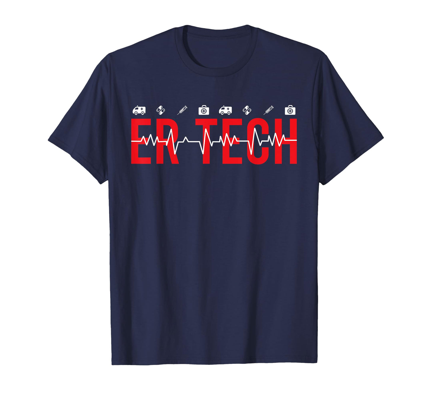 Emergency Room Technician ER Tech Nurse Technologist T-Shirt, Small, Black
