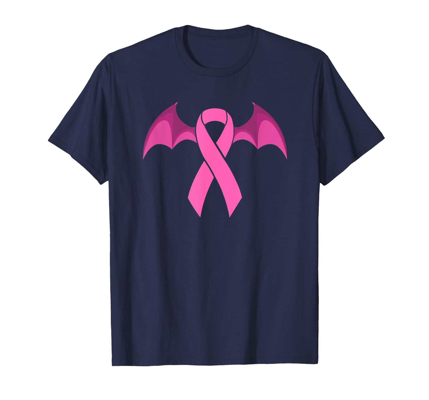Breast Cancer Halloween - Bat Wings Awareness Ribbon T-Shirt