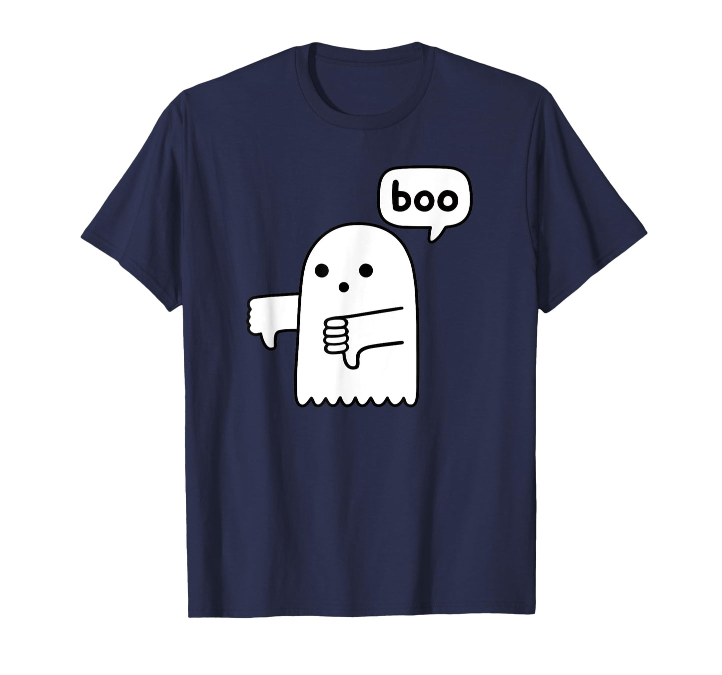 Funny Thumbs Down Ghost Screaming Boo Disapproval T-Shirt