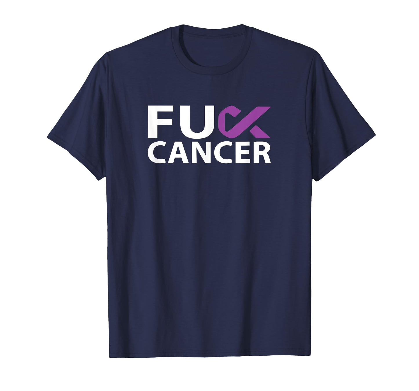 Fuck Pancreatic Cancer F U FU Purple Ribbon Cancer Awareness T-Shirt