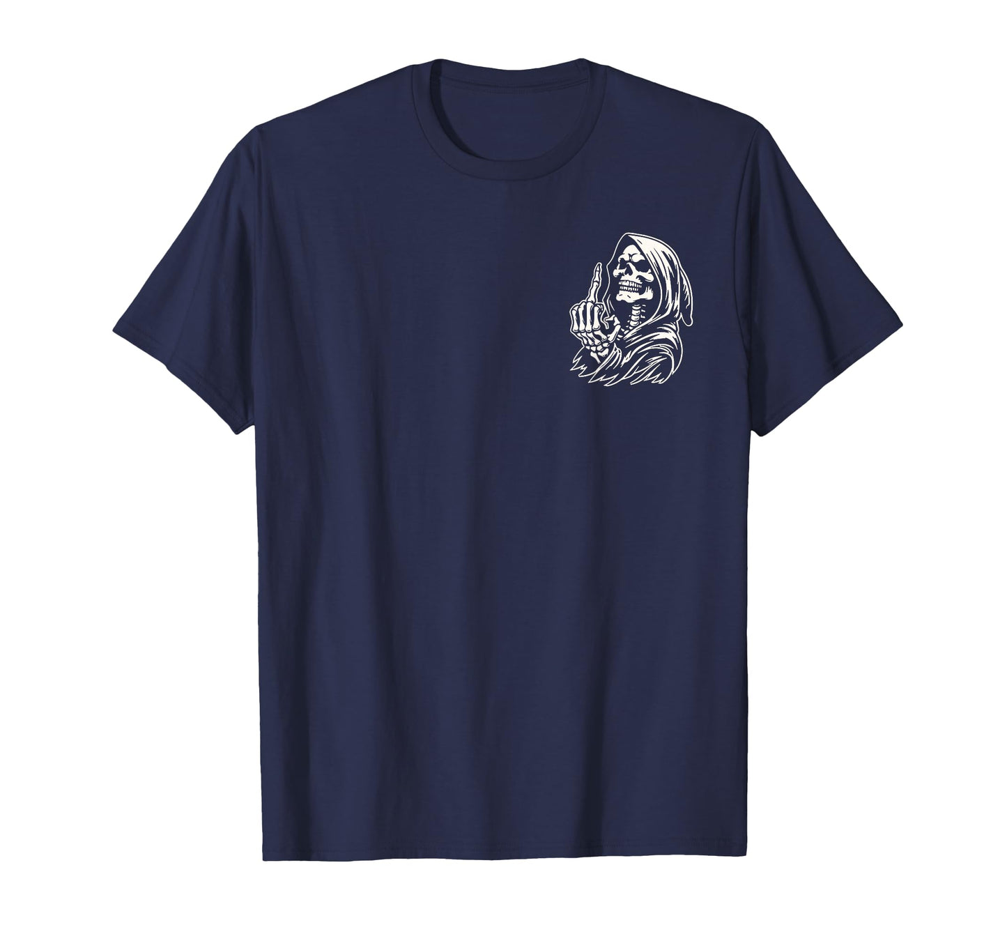 (2 Sided) Fun Fact I Don't Care Funny Skeleton Grim Reaper T-Shirt