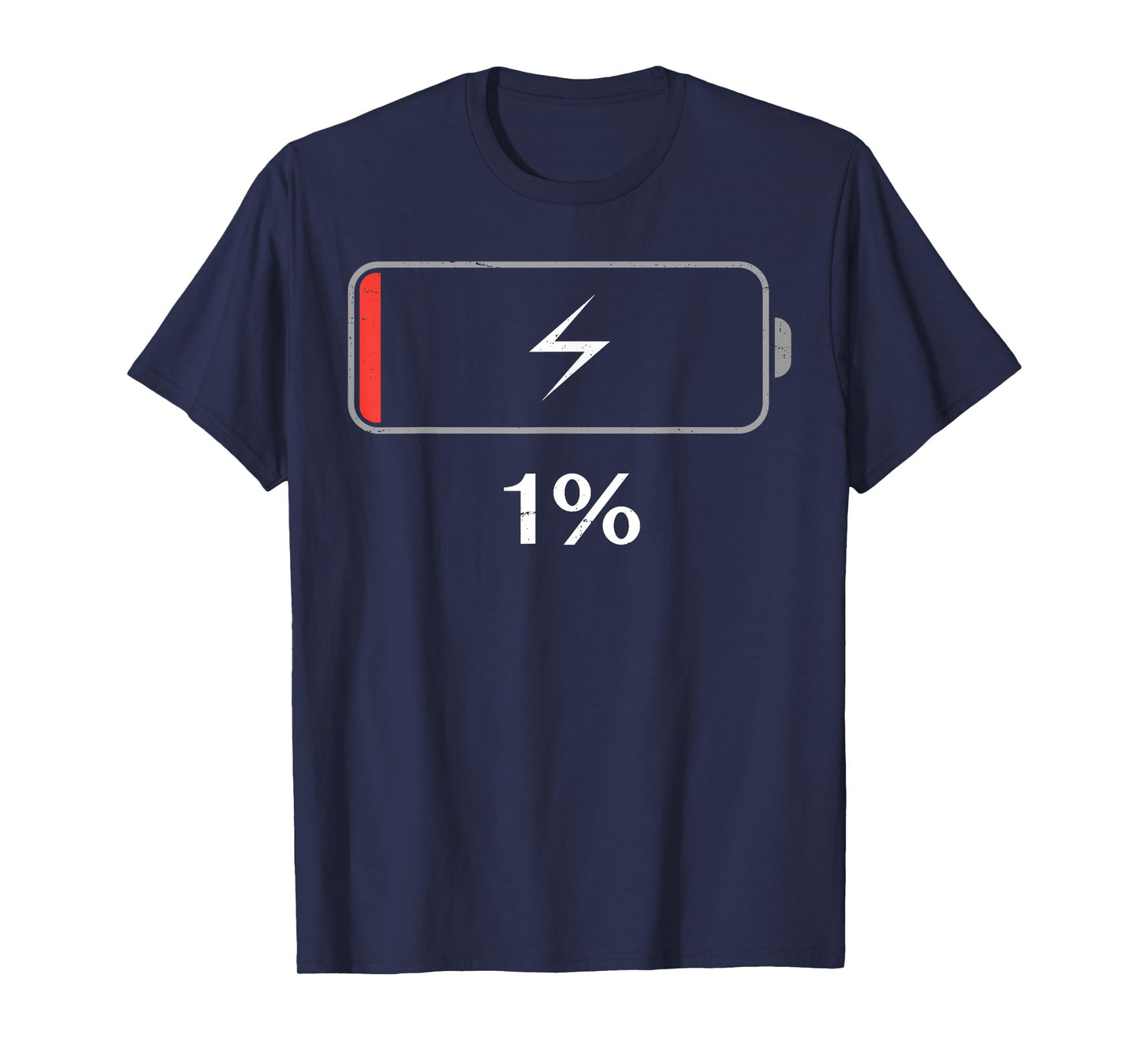 Funny Battery Low 1 Percent Remaining Coffee Lover T-Shirt
