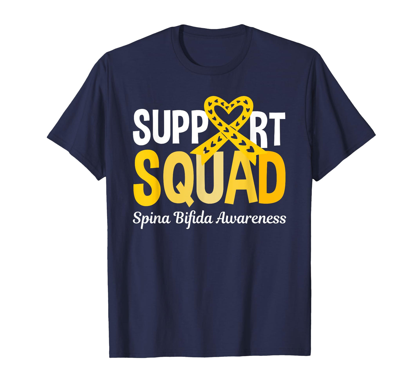 Support Squad Spina Bifida Awareness Yellow Ribbon Symbol T-Shirt