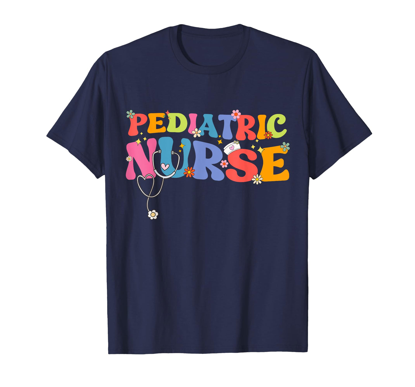 Pediatric Nurse RN Nursing Student Retro Groovy Pediatrics T-Shirt