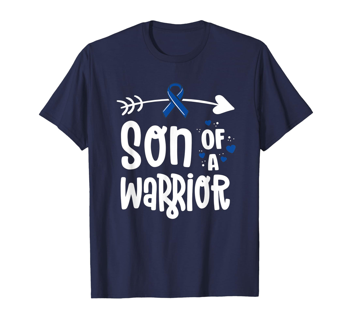 Colon Cancer Awareness Blue Dad Husband Fighter Warrior T-Shirt