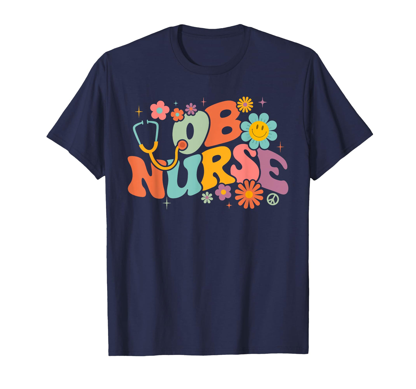 Obstetrics Nurse Nursing School Medical Groovy OB Nurse T-Shirt