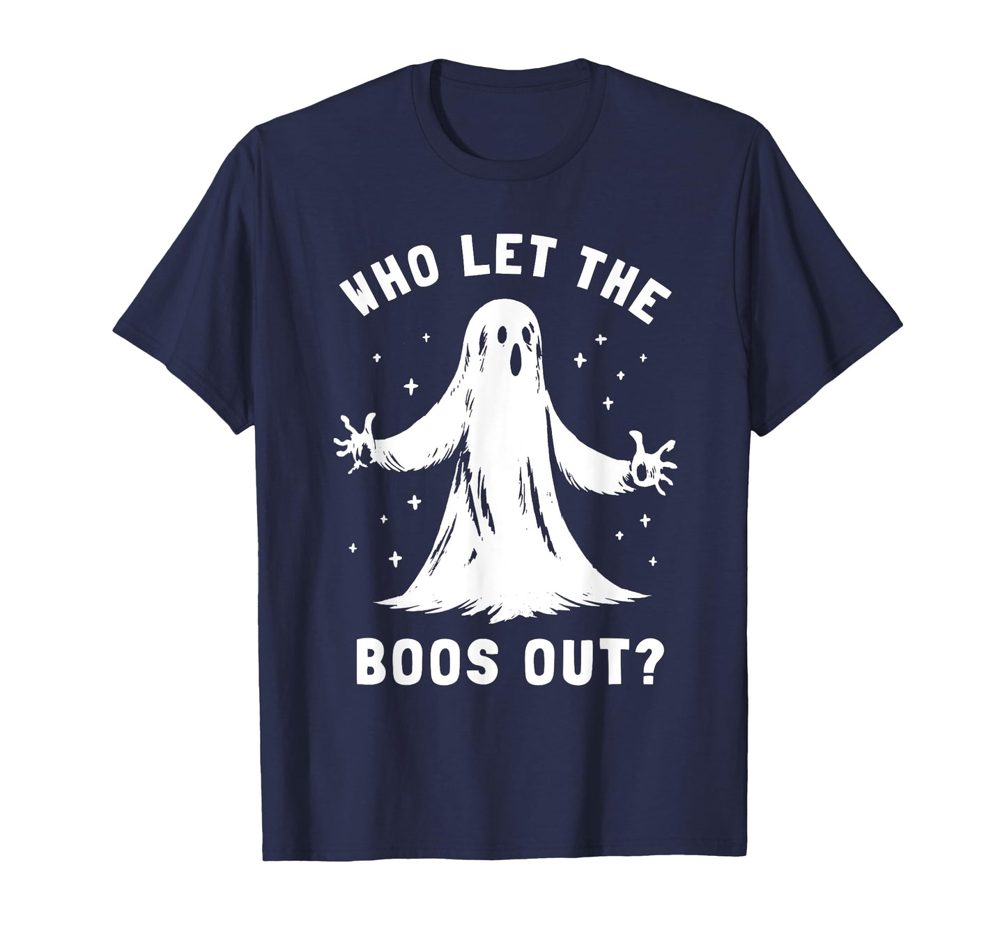 Funny Halloween Ghost Who Let The Boos Out Cute Pun Graphic T-Shirt