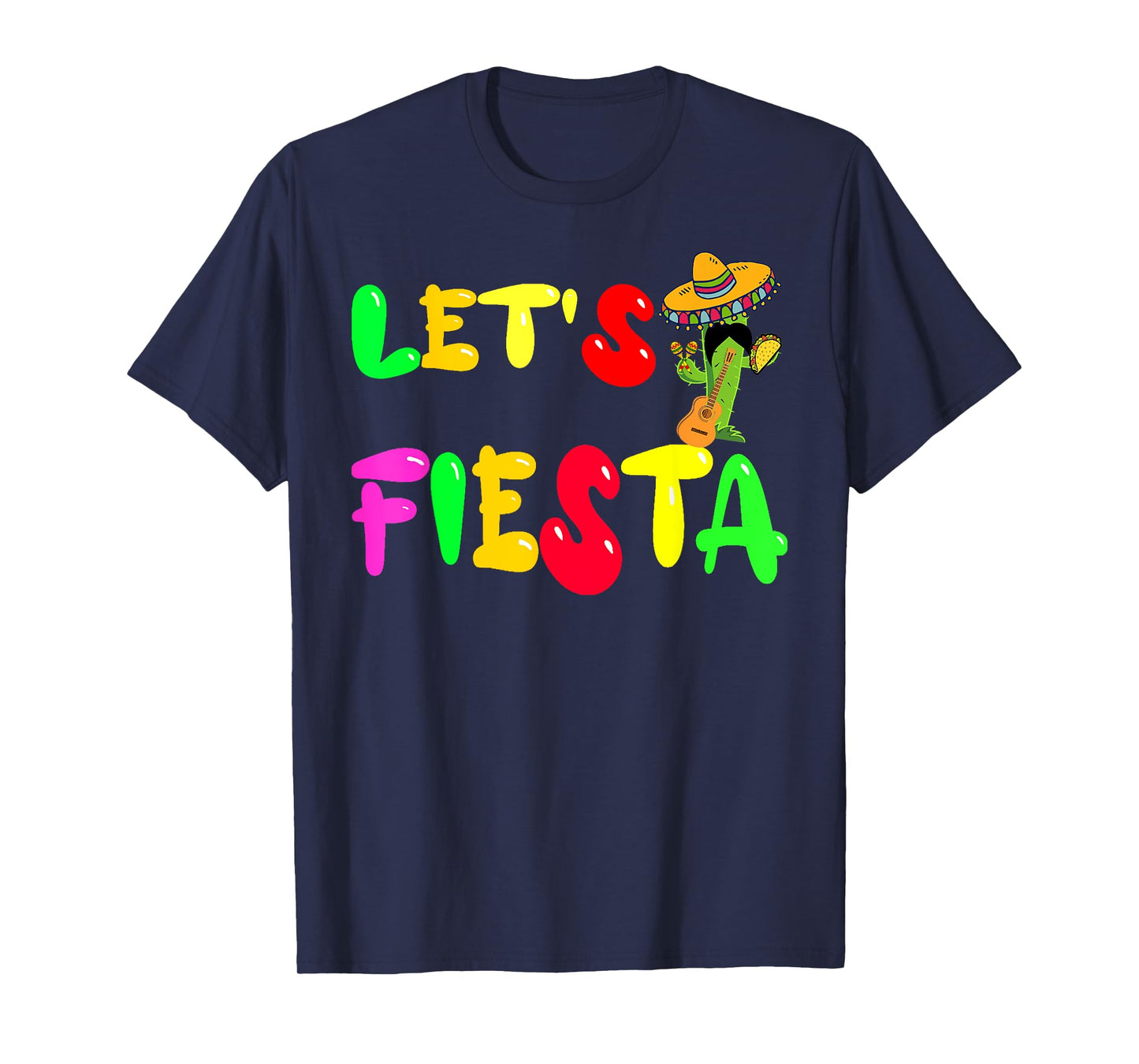 Cinco De Mayo,Mexican Party Cactus Mustaches Decor,Sombrero T-Shirt