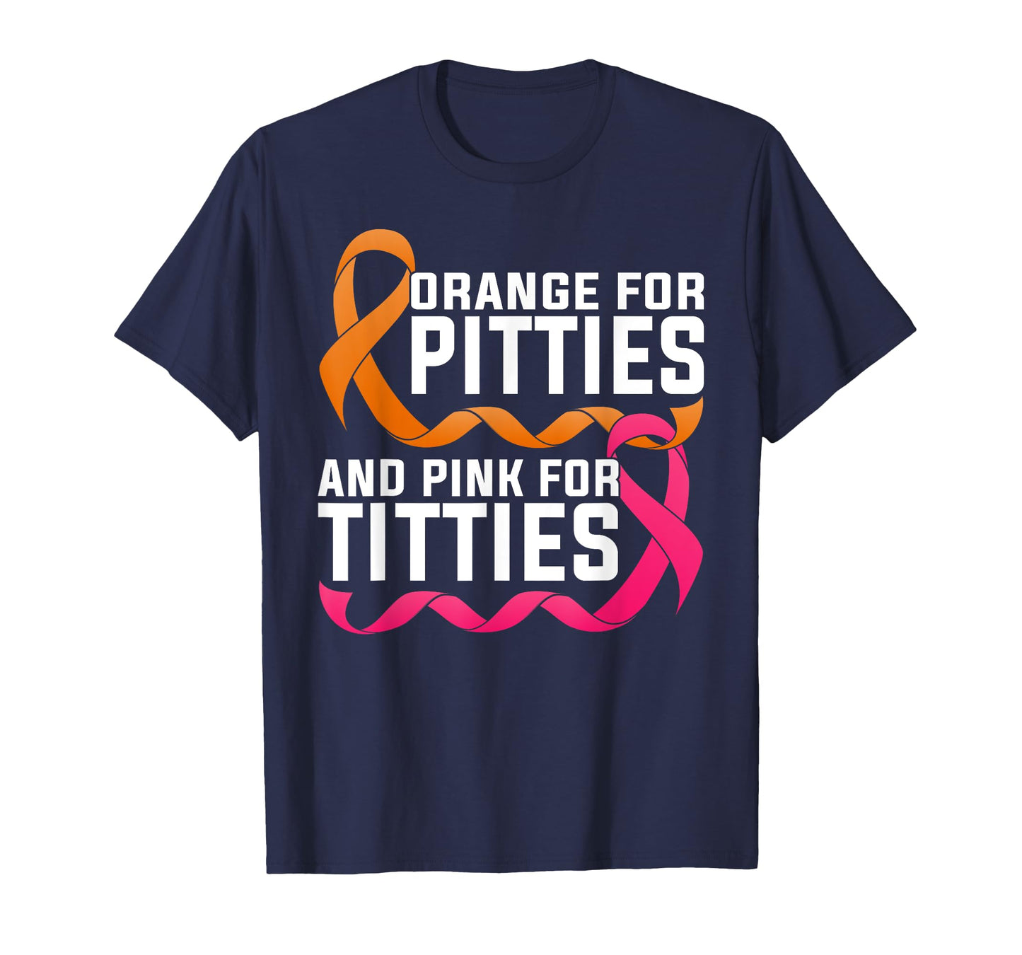 Pitbull And Breast Cancer Awareness Pitties Titties Ribbons T-Shirt