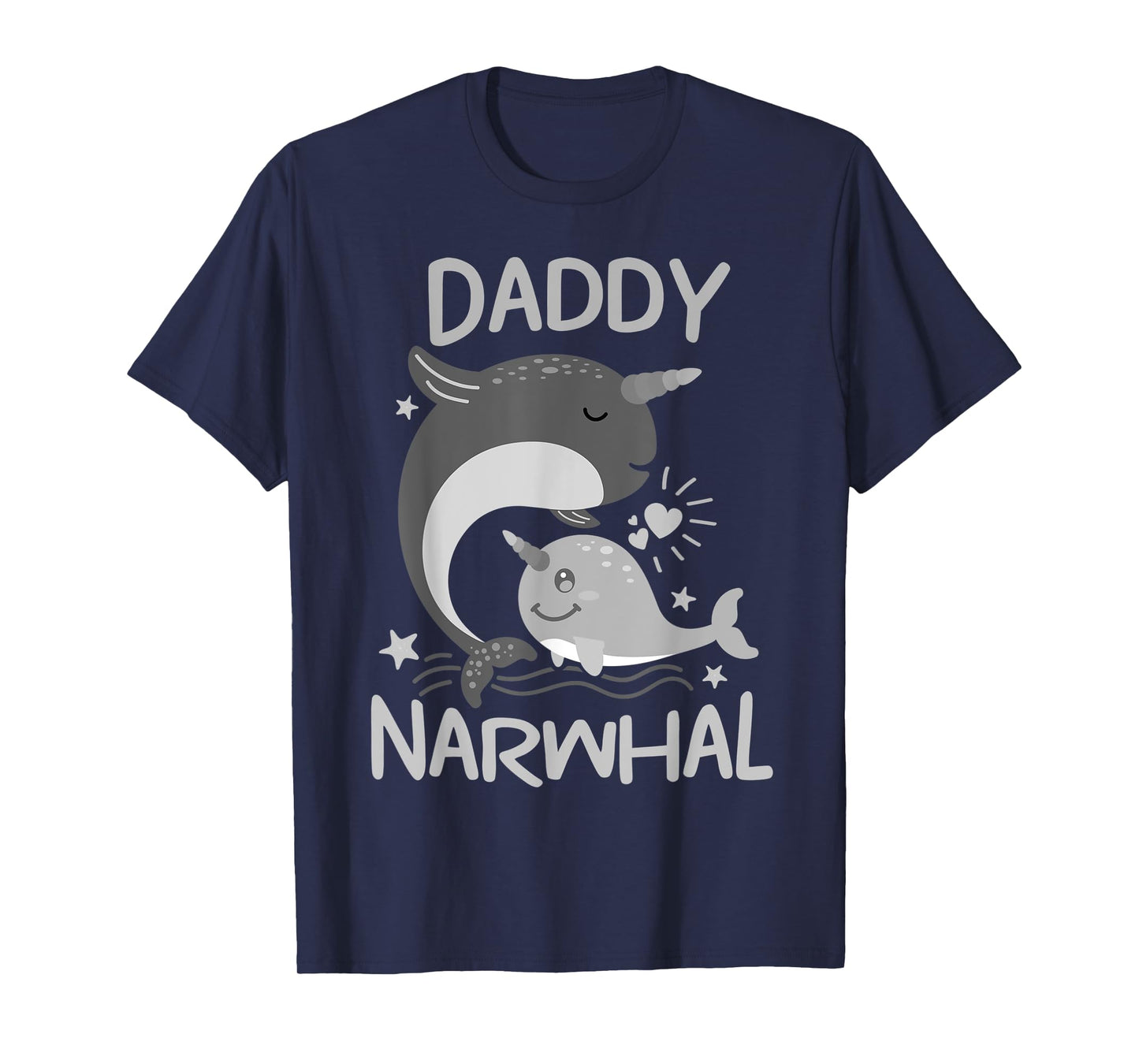 Cute Narwhal Daddy Funny Dad Whale Lover Ocean Gift For Men T-Shirt