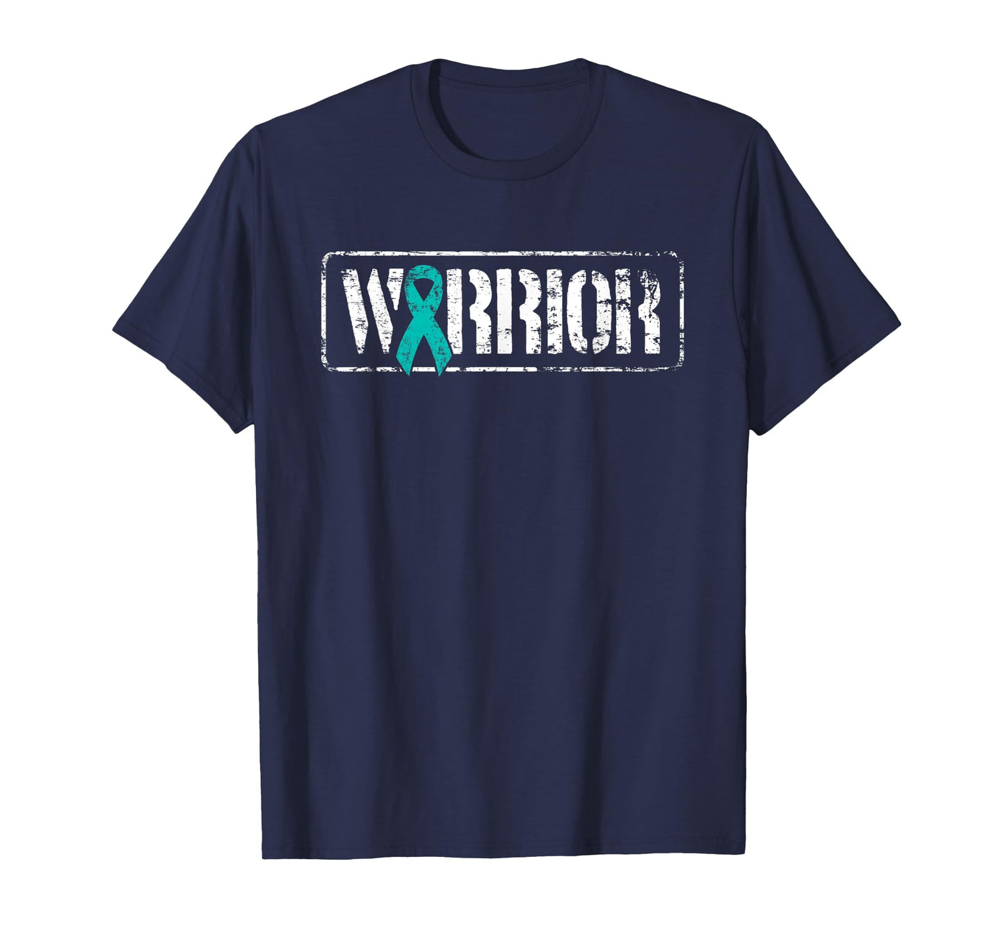 Ovarian Cancer Warrior - Teal Military Style Awareness T-Shirt