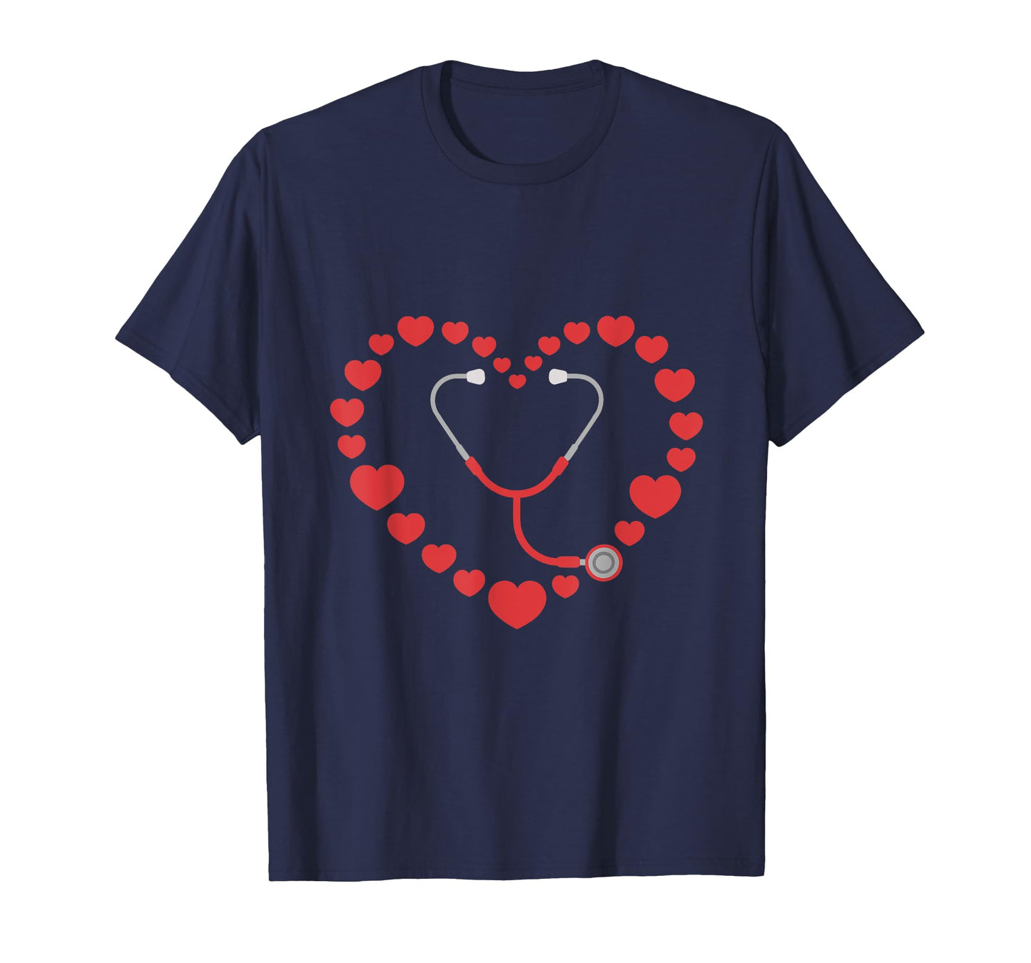 Nurse Stethoscope Heart Valentines Day Nursing T-Shirt