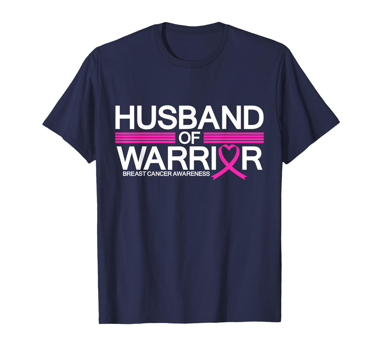 Husband Of A Warrior Mens Breast Cancer Awareness Month Pink T-Shirt