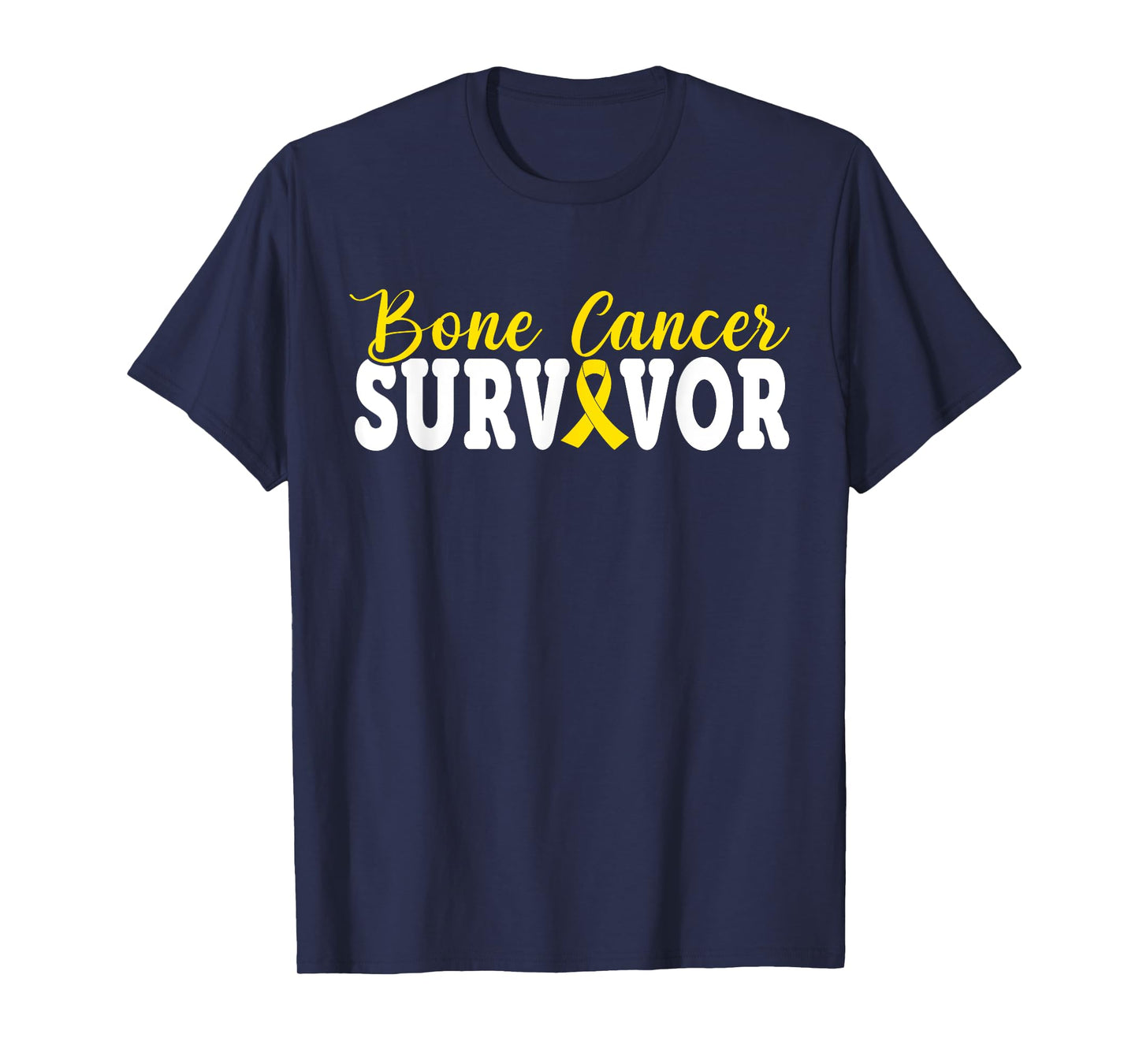 Bone Cancer Survivor Yellow Rebbon Sarcoma Cancer Awareness T-Shirt