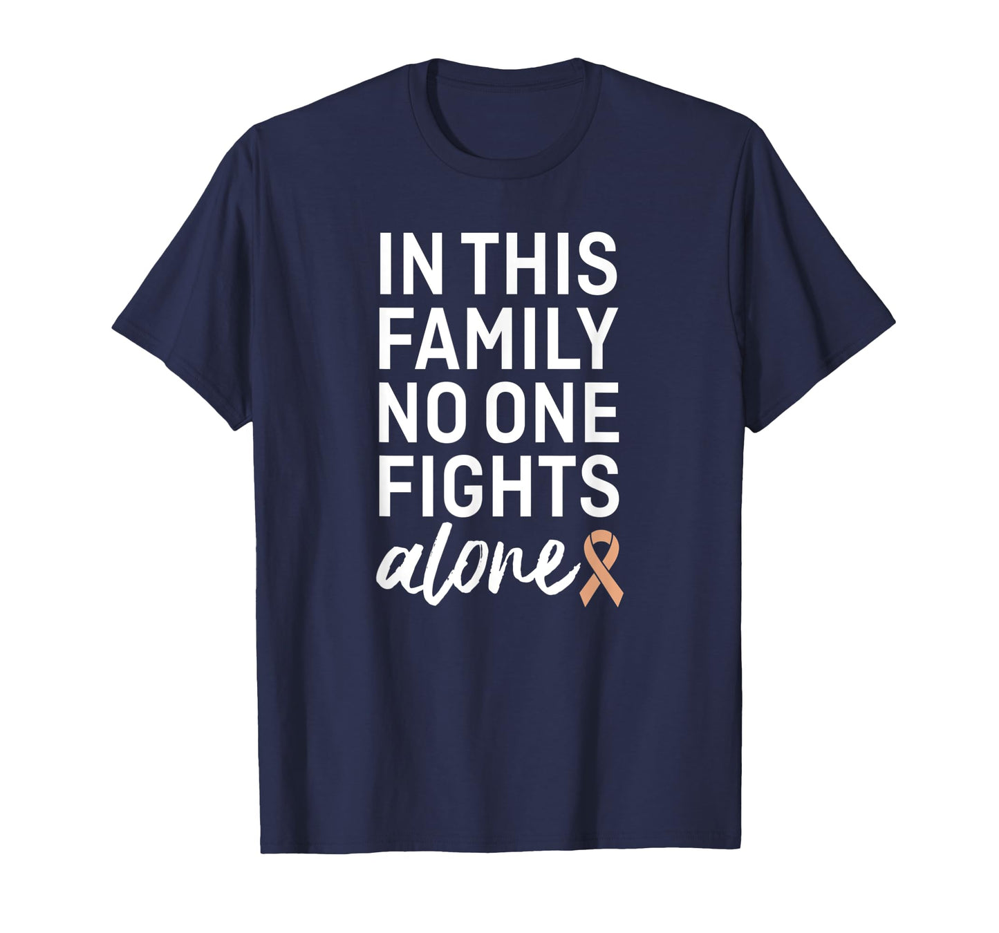 Uterine Cancer Awareness Peach Ribbon Family Support Group T-Shirt