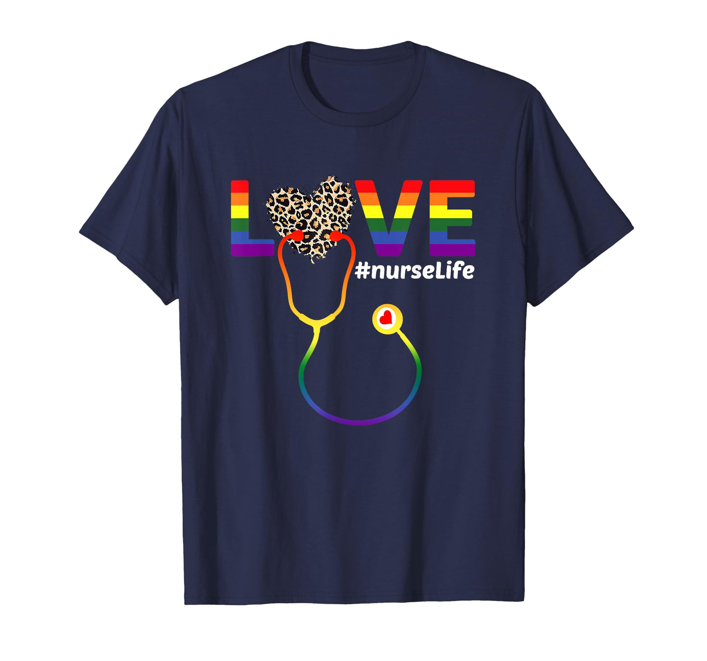 Nurse LGBTQ Gay Pride Rainbow Flag Registered Nursing RN T-Shirt