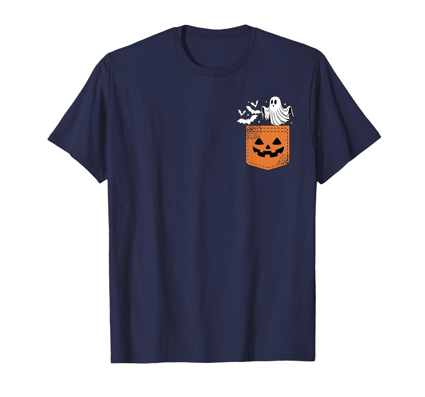 Pocket Ghost Scary Funny Halloween Costume Men Women Kids T-Shirt