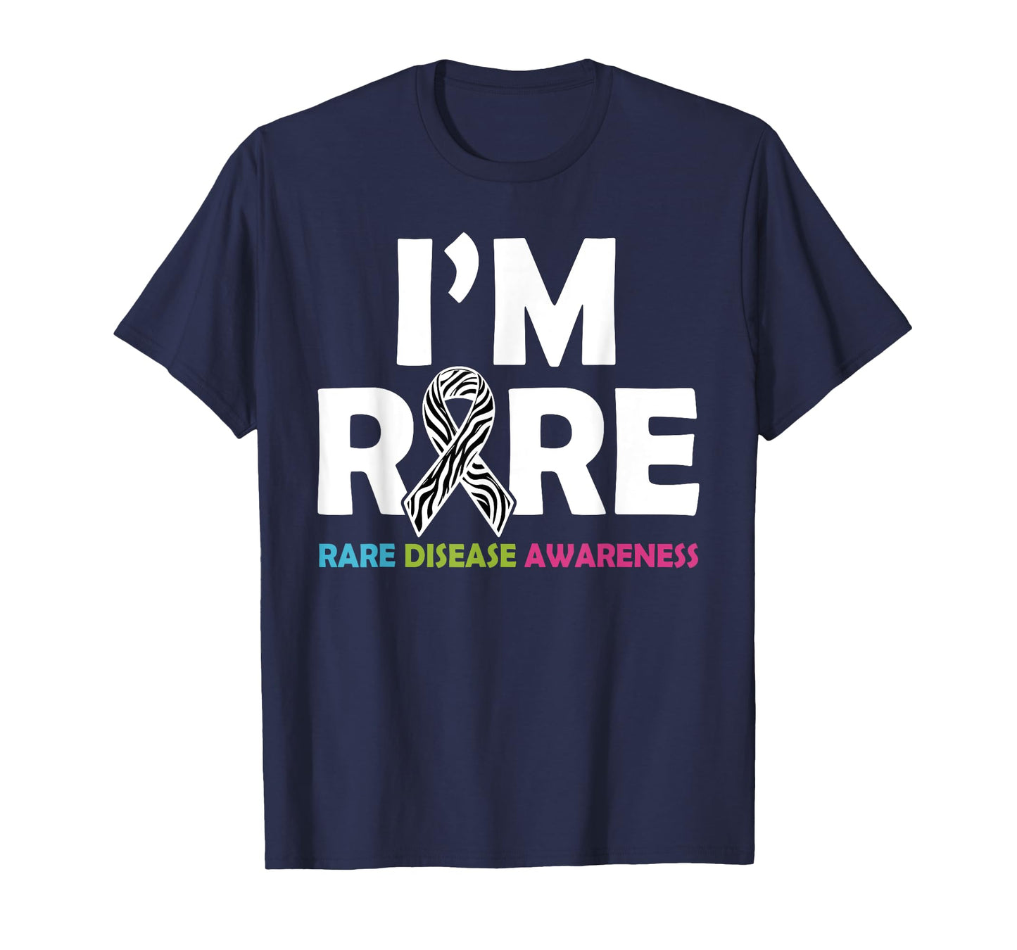 I'm Rare Disease Warrior Zabra Ribbon Rare Disease Awareness T-Shirt