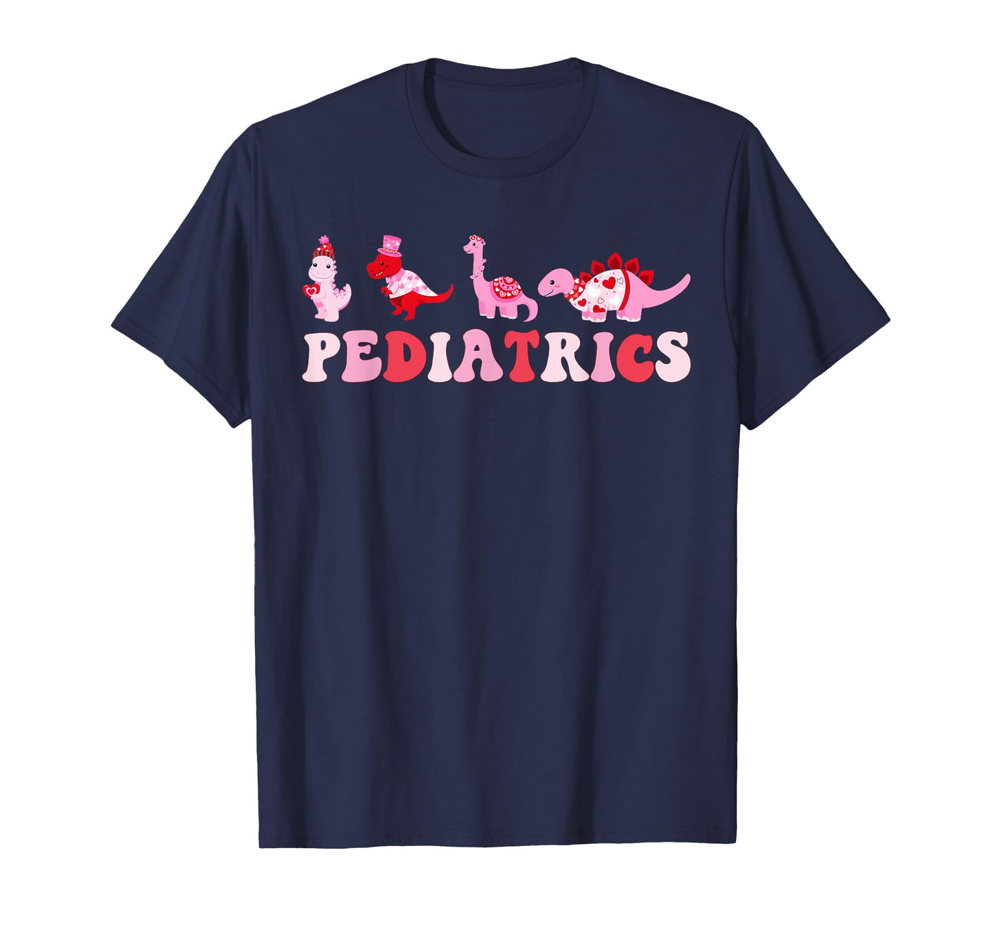 Pediatric Nurse PEDS Nursing Cute Dinosaurs Valentine's Day T-Shirt