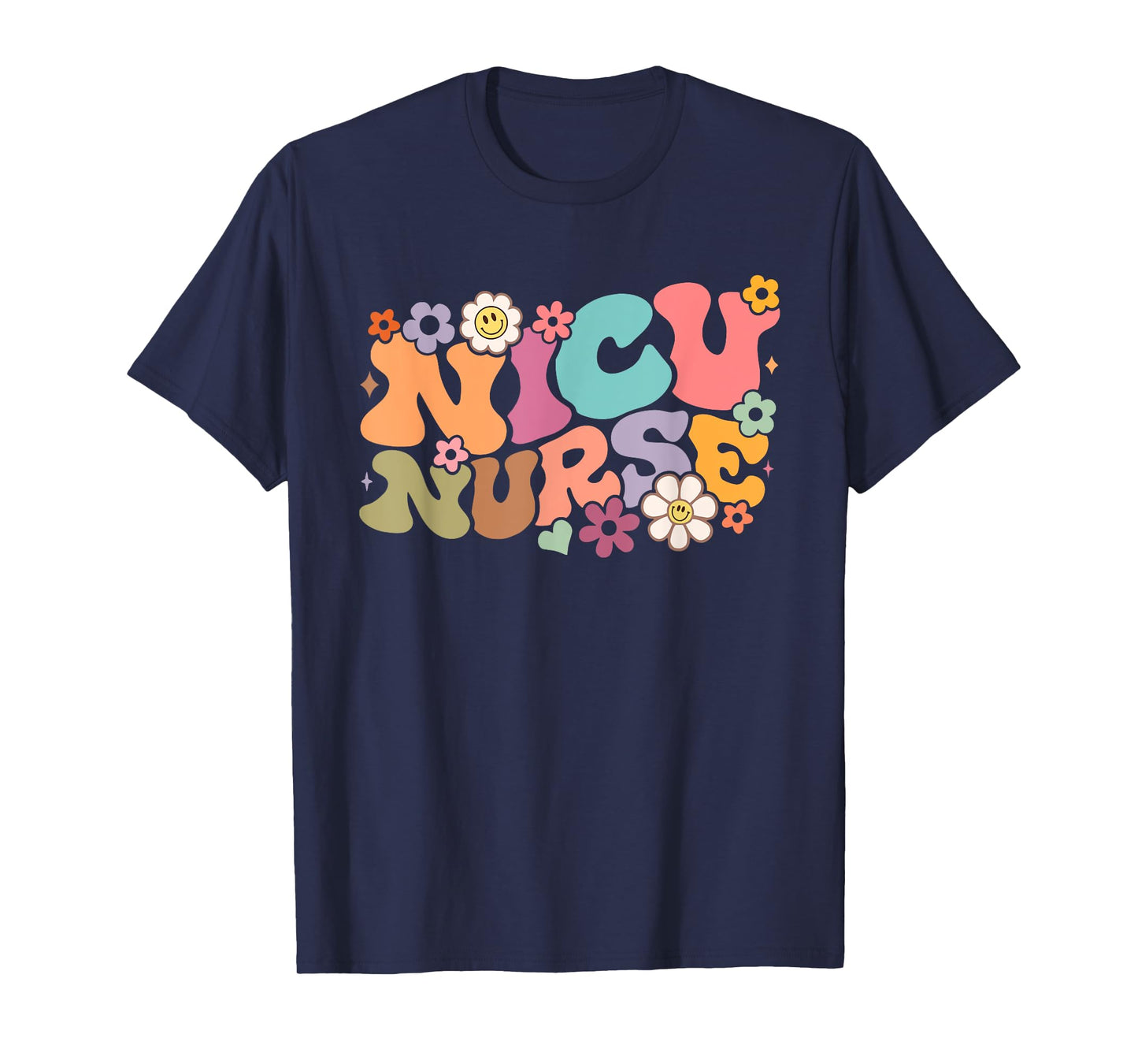 Groovy NICU Nurse ICU Neonatal Team Tiny Humans For Womens T-Shirt
