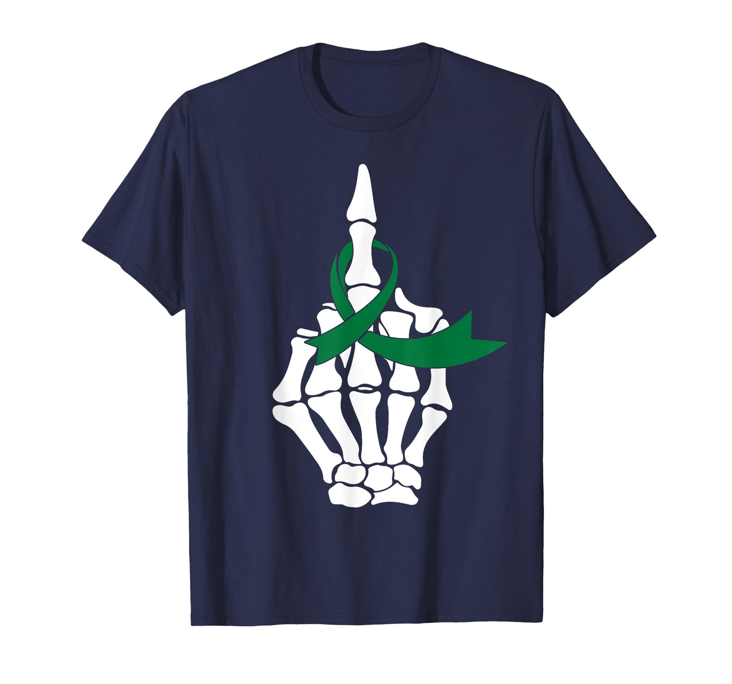 Fuck Liver Cancer Middle Finger Green Ribbon Shirt T-Shirt
