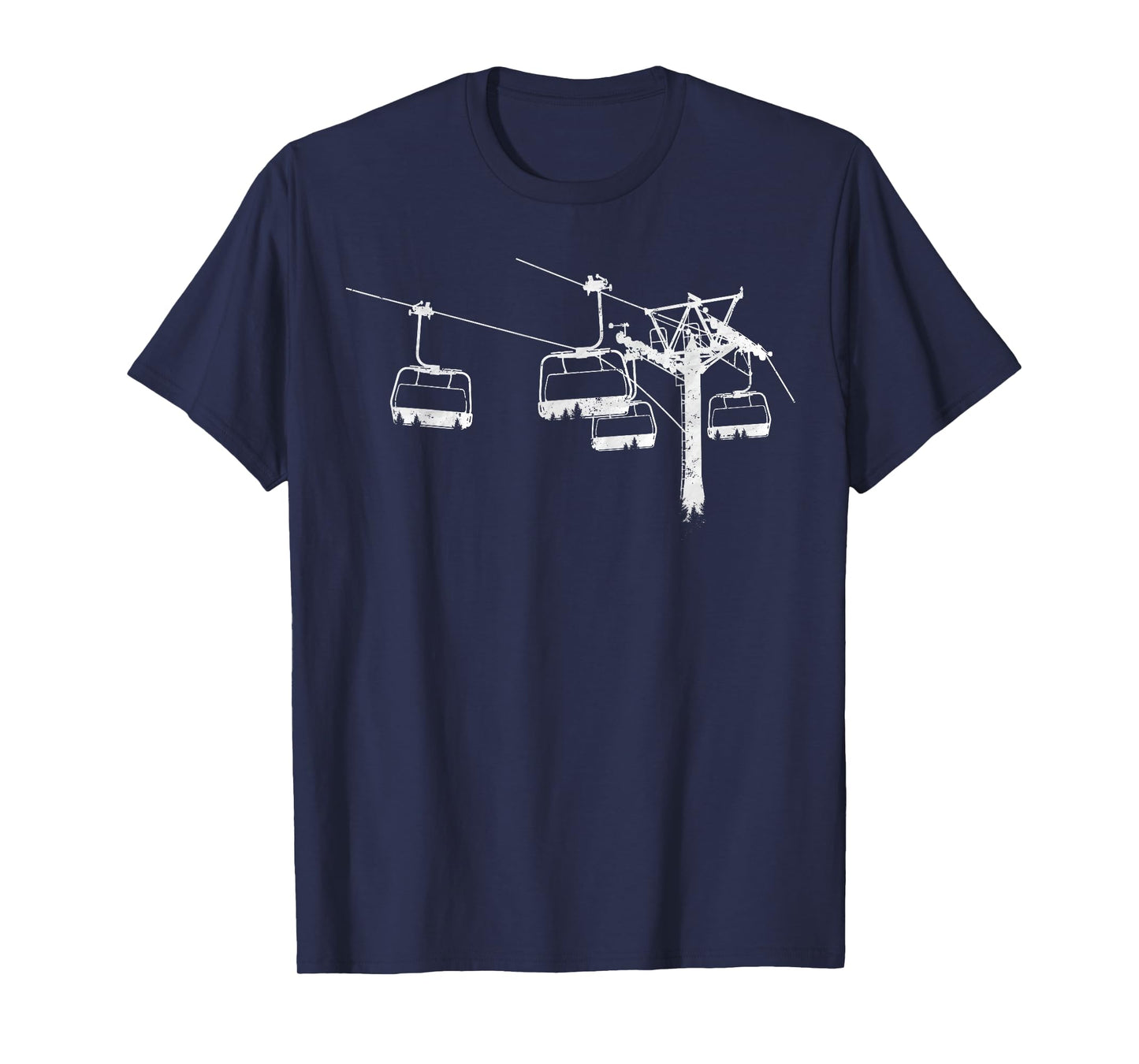 Chairlift trees adventurous camping cool T-Shirt