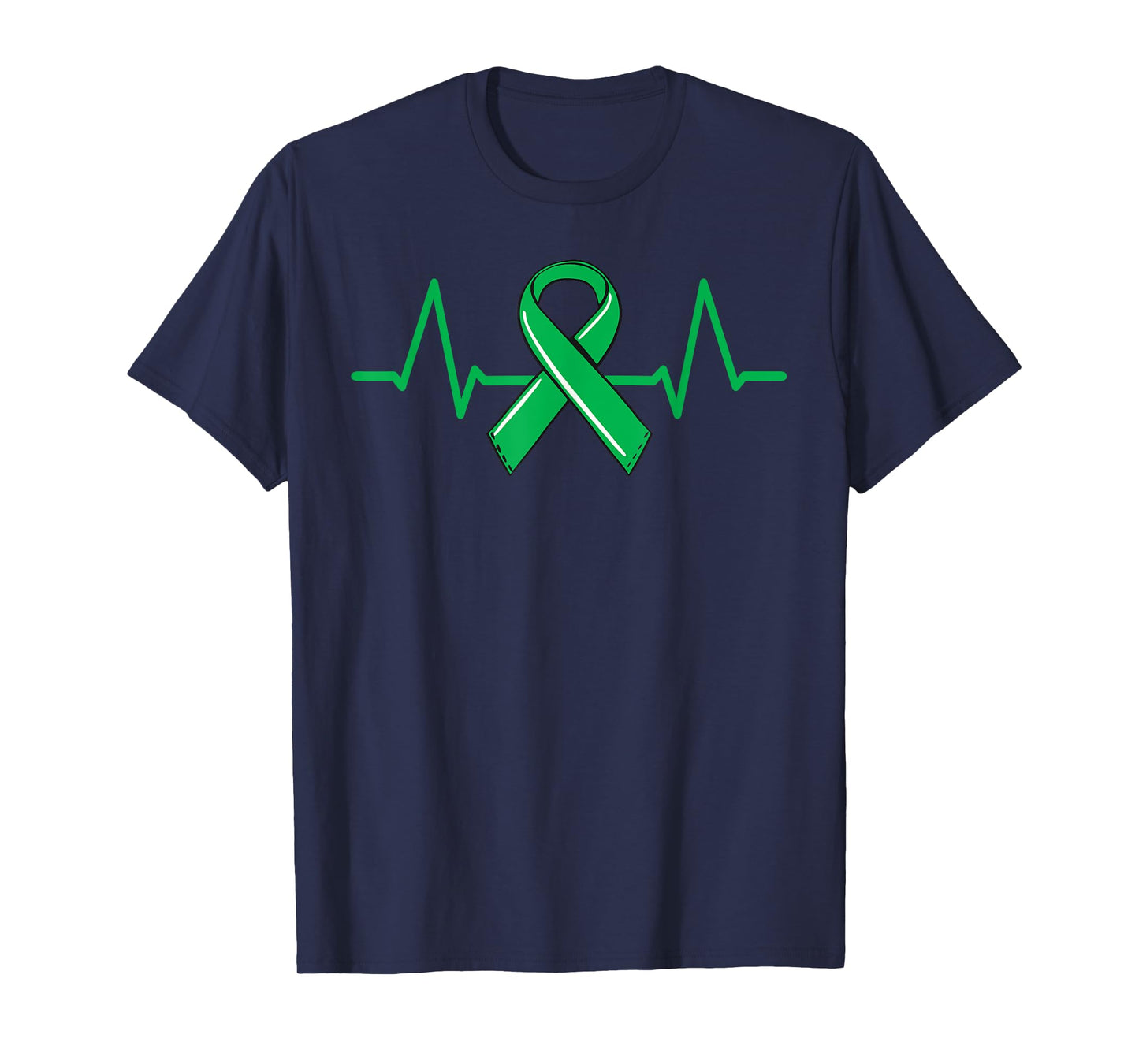 Kidney Donor Heartbeat Tee Organ Green Ribbon Awareness T-Shirt