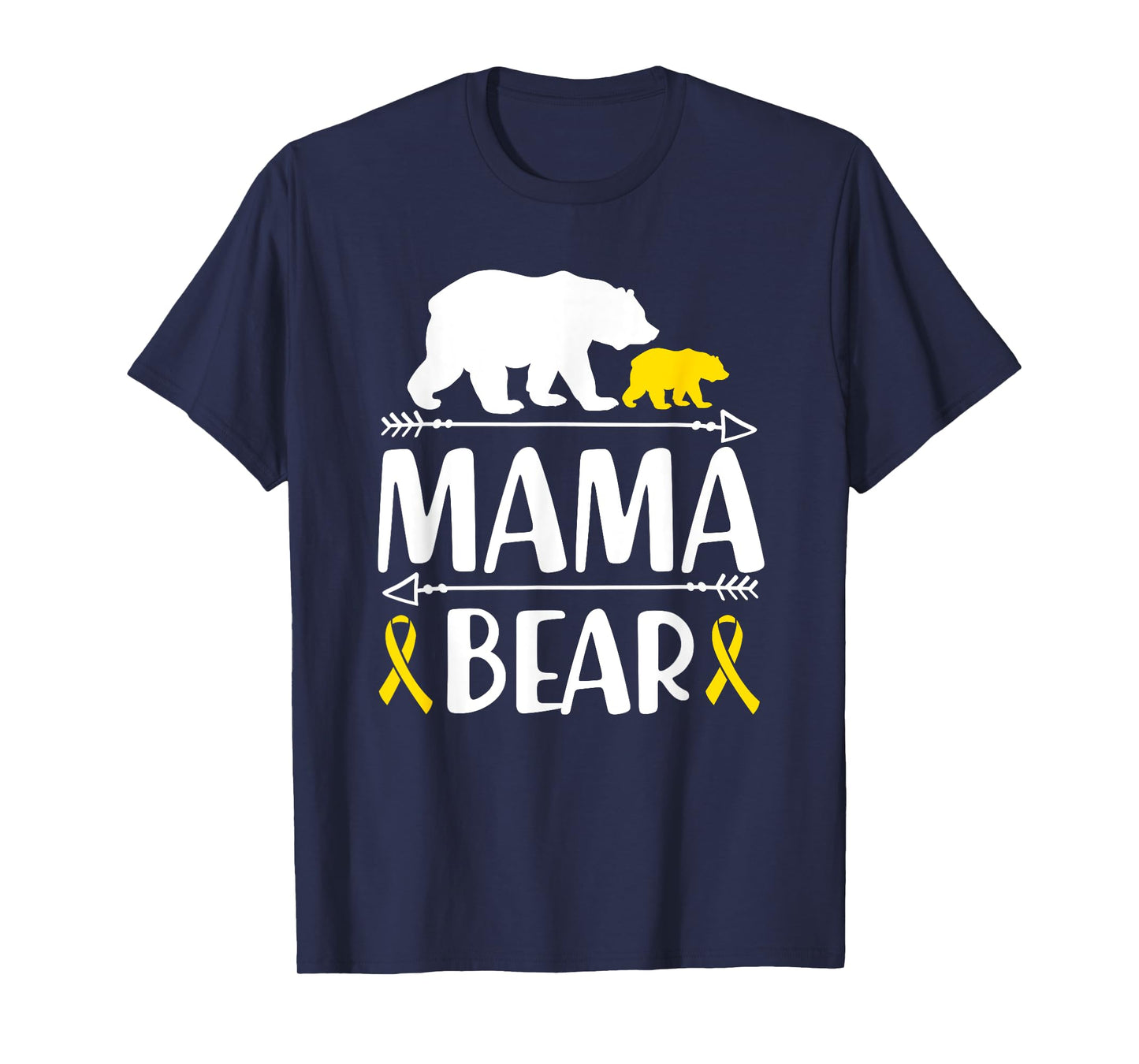 Mama Bear Childhood Cancer Awareness Mom Of A Warrior T-Shirt