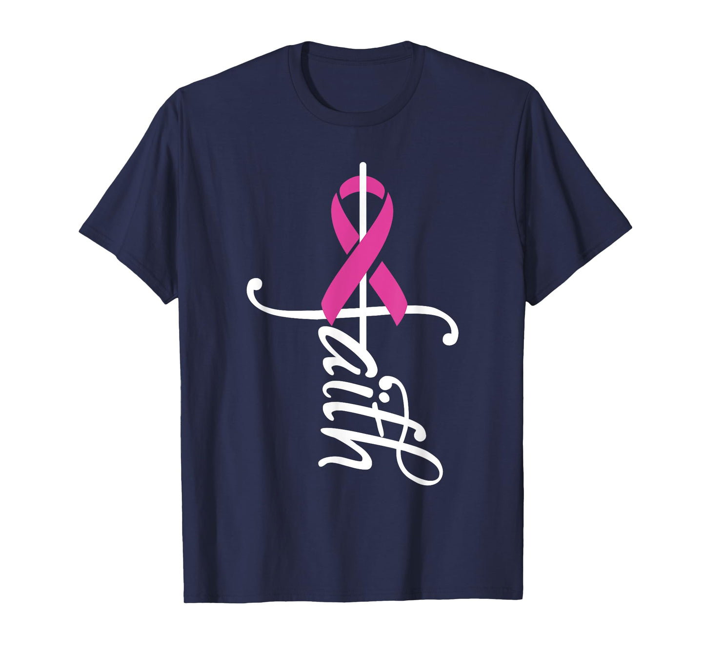 Faith Cancer Support - Ribbon Breast Cancer Awareness T-Shirt