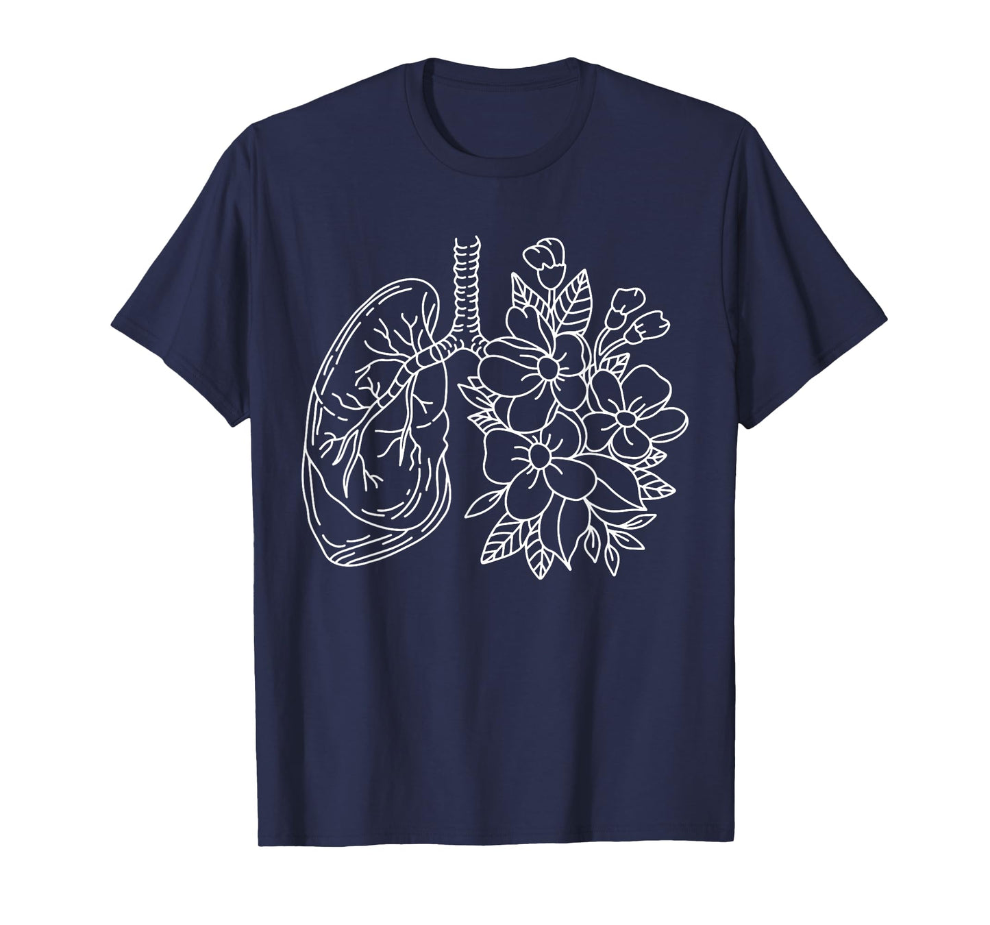 Floral Lungs Anatomical Lungs Medical Nurse T-Shirt