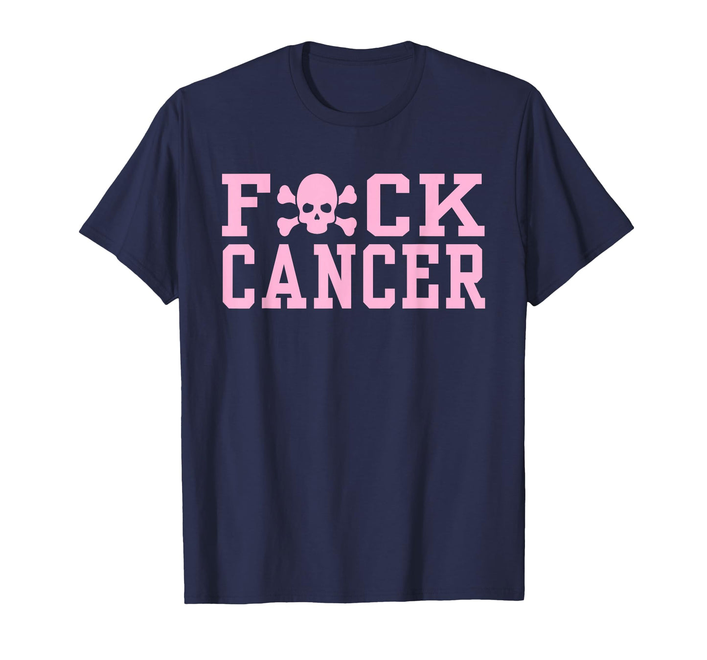 FCK Cancer Skull Skeleton Breast Cancer Humor T-Shirt