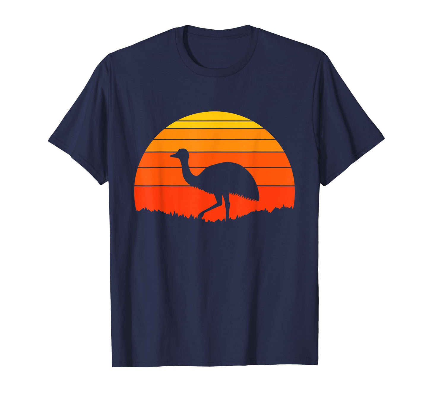 Emu Retro Sunset Nature Wildlife Animal Lover T-Shirt