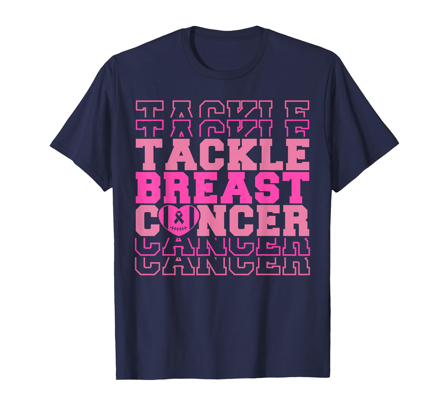 Tackle Football Breast Cancer Awareness Ribbon Boy Kids T-Shirt