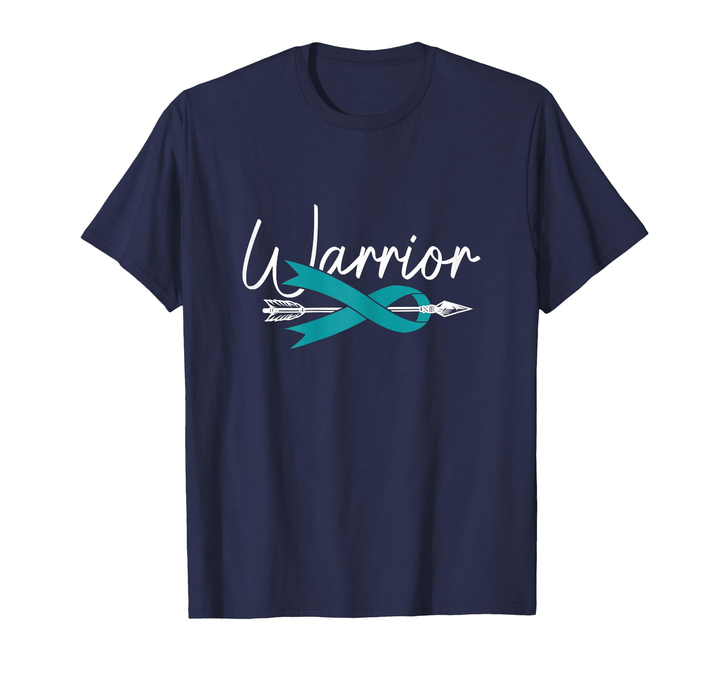Ovarian Cancer Awareness Month Woman Teal Ribbon Warrior T-Shirt