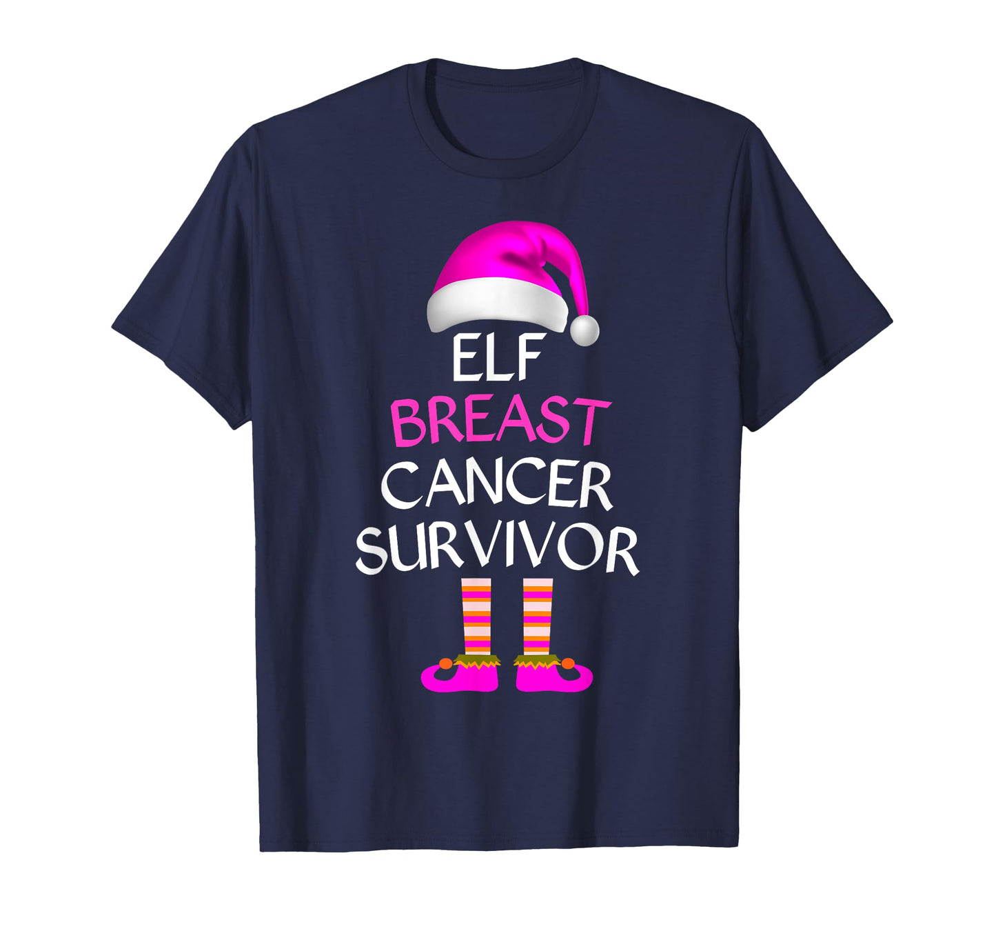 Survivor Breast Cancer Awareness Elf Breast Cancer Awareness T-Shirt