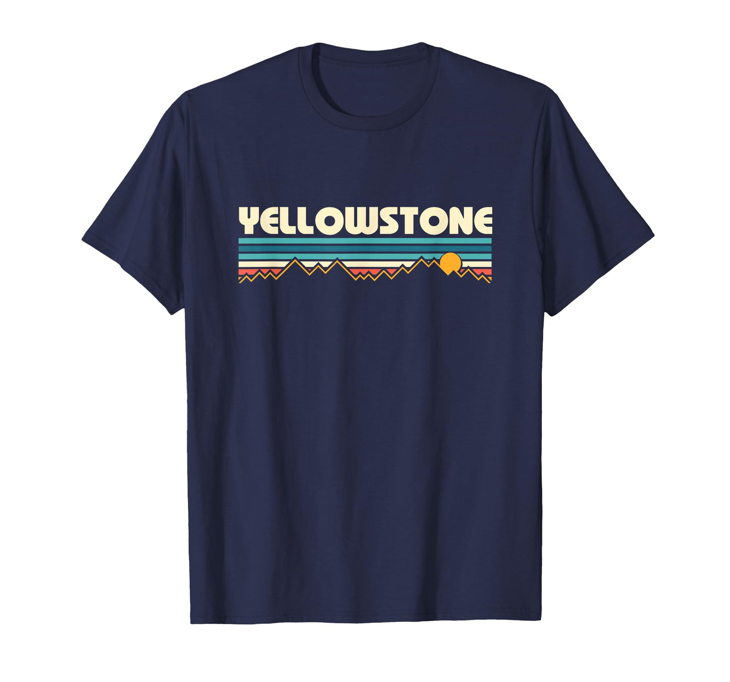 Retro Yellowstone Mountain Sunset T-Shirt