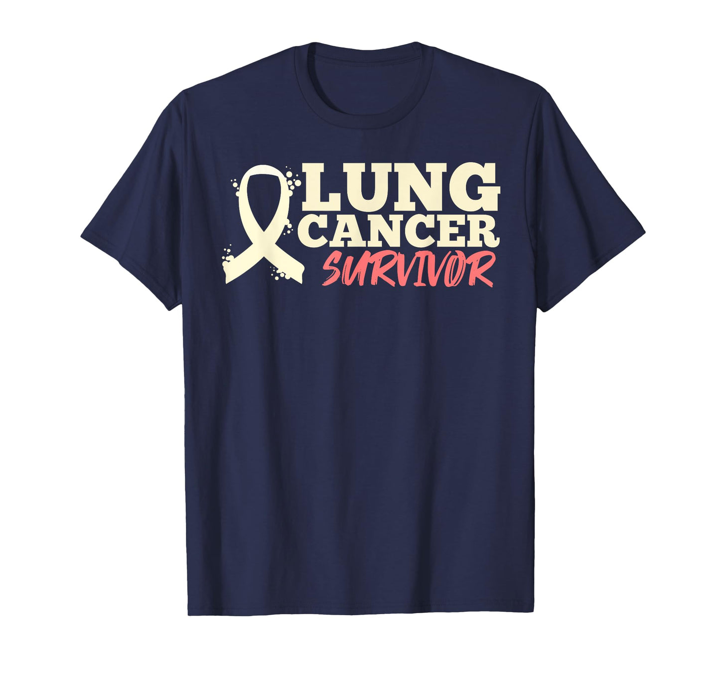 Lung Cancer White Ribbon Awareness Fighter Hope Signs T-Shirt