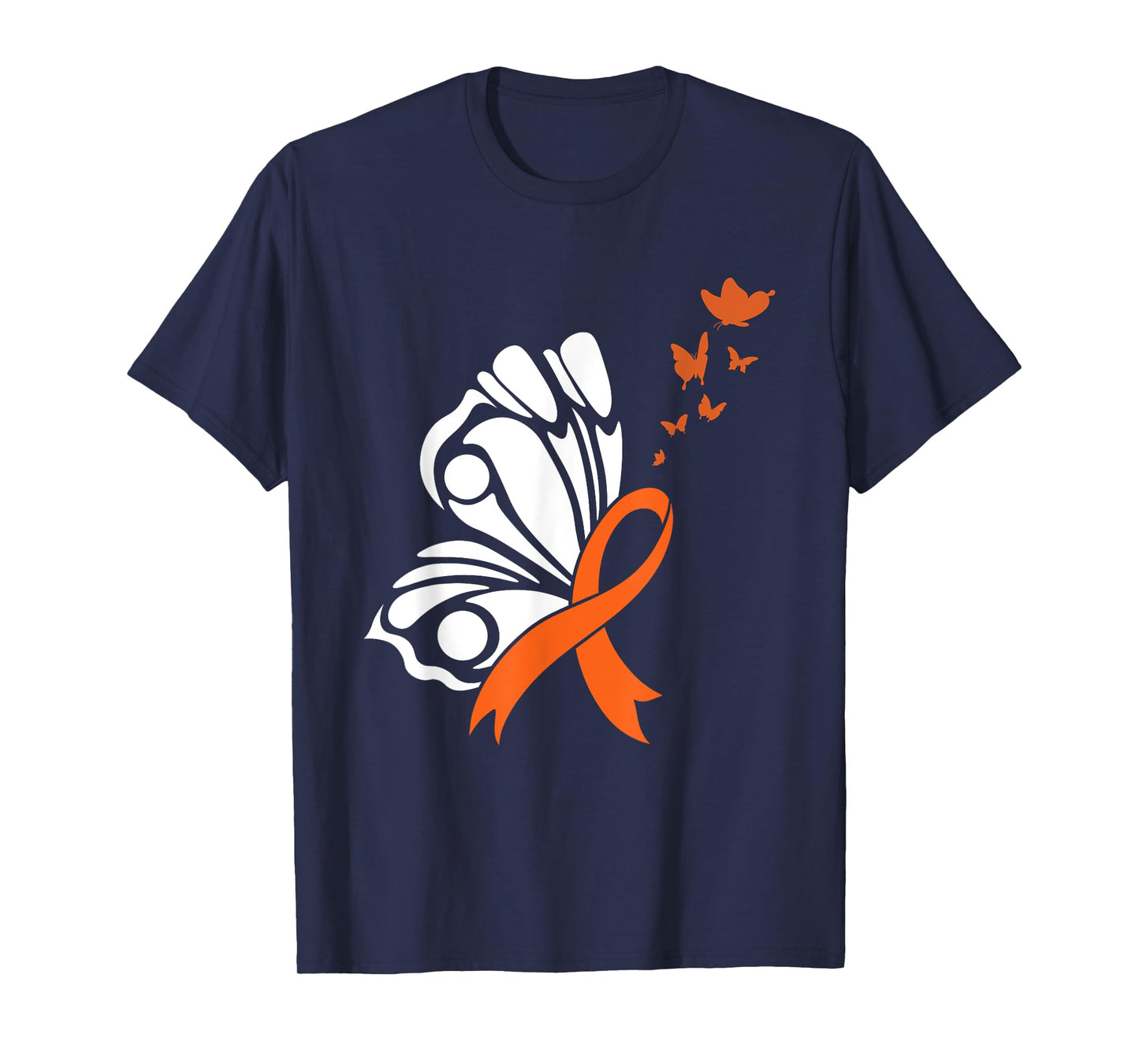 Butterfly Blood Cancer Awareness Leukemia Orange Ribbon Hope T-Shirt