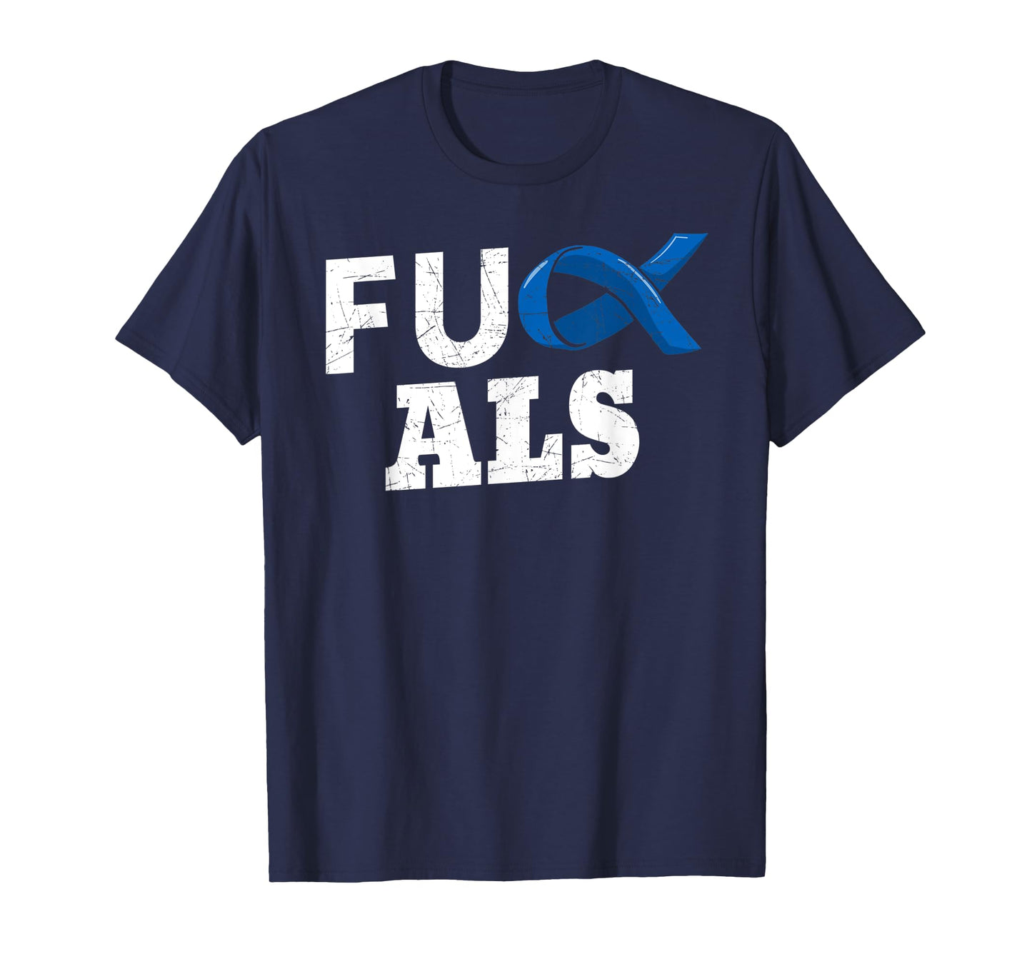 ALS Disease Lou Gehrig's Blue Ribbon Neurological Disorders T-Shirt