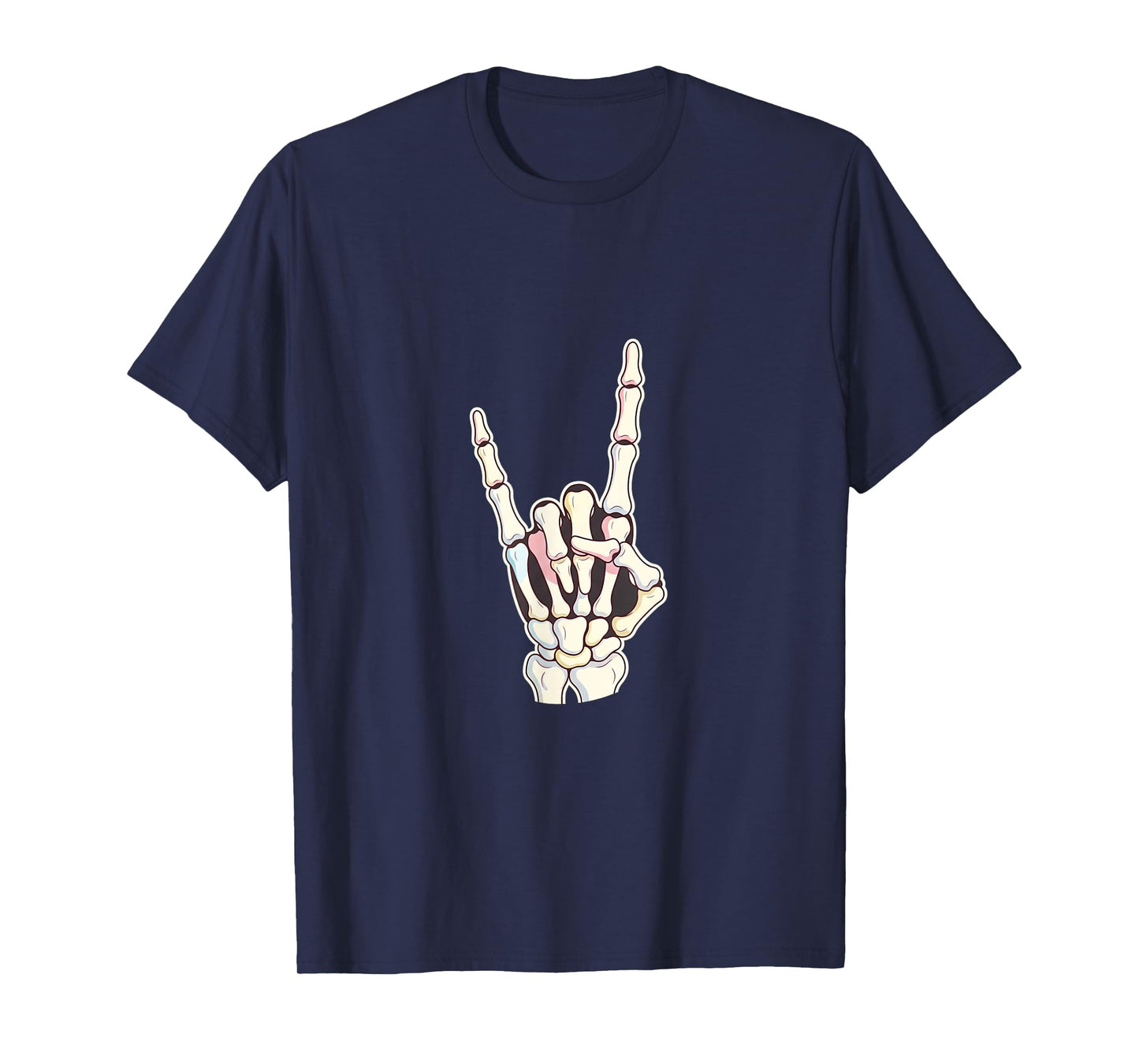 Punk Rock Skeleton Cool Rocker Halloween Men Women Boys Kids T-Shirt