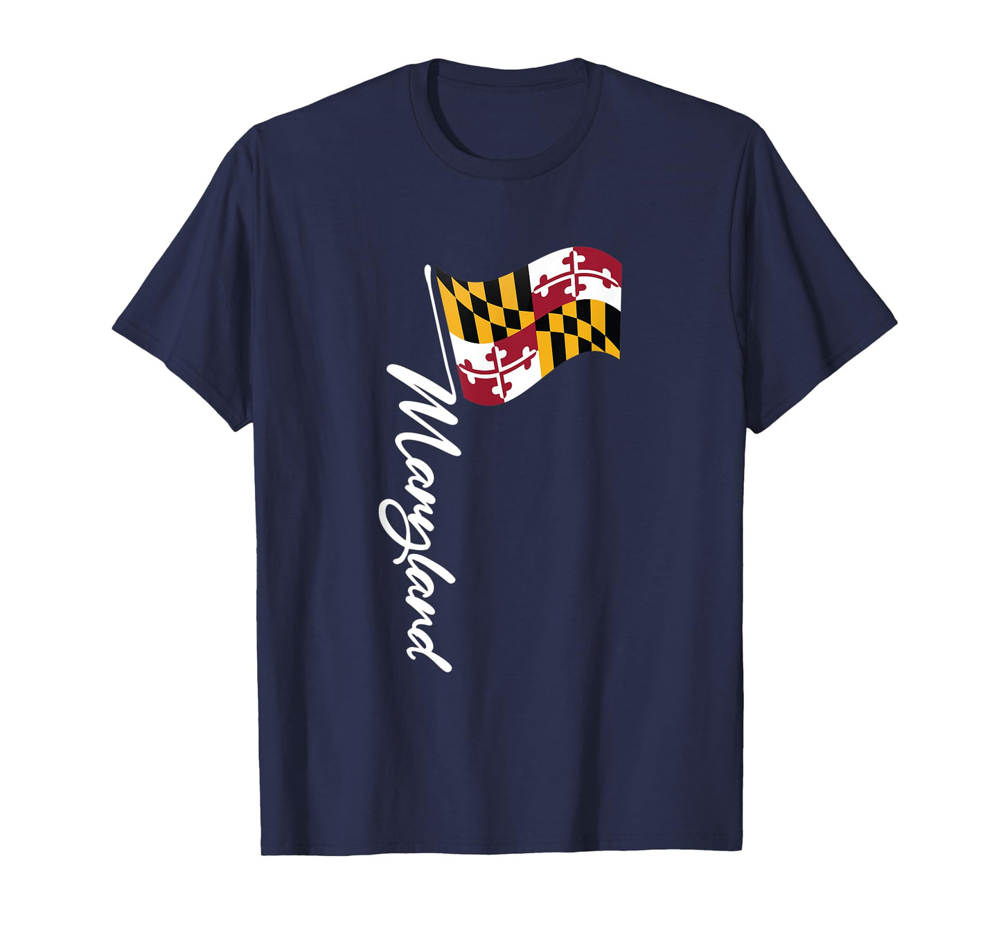 Maryland Signature Flag Pole - Elegant Marylander Flag T-Shirt