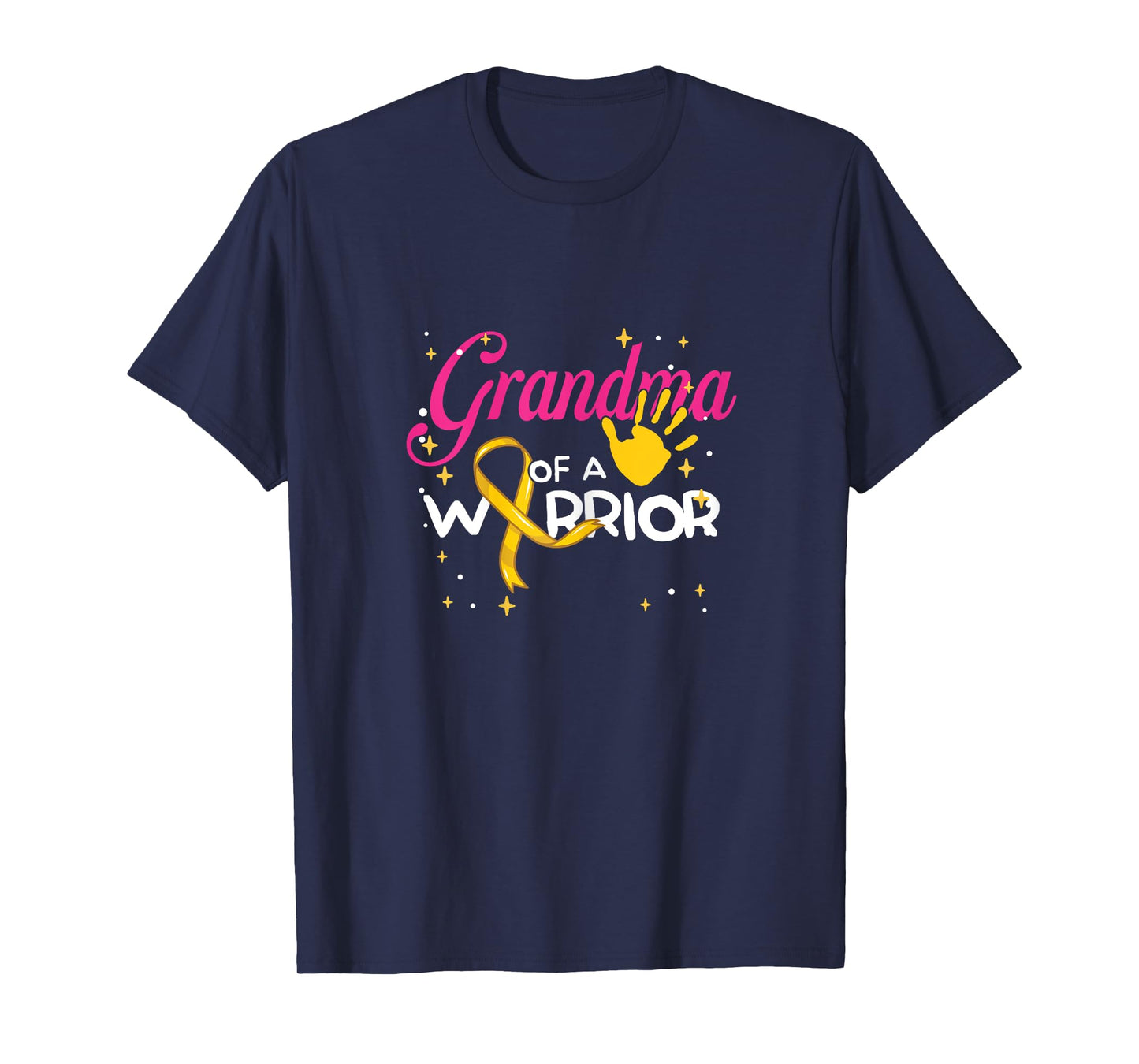 Grandma Of A Warrior | Yellow Ribbon | Childhood Cancer T-Shirt