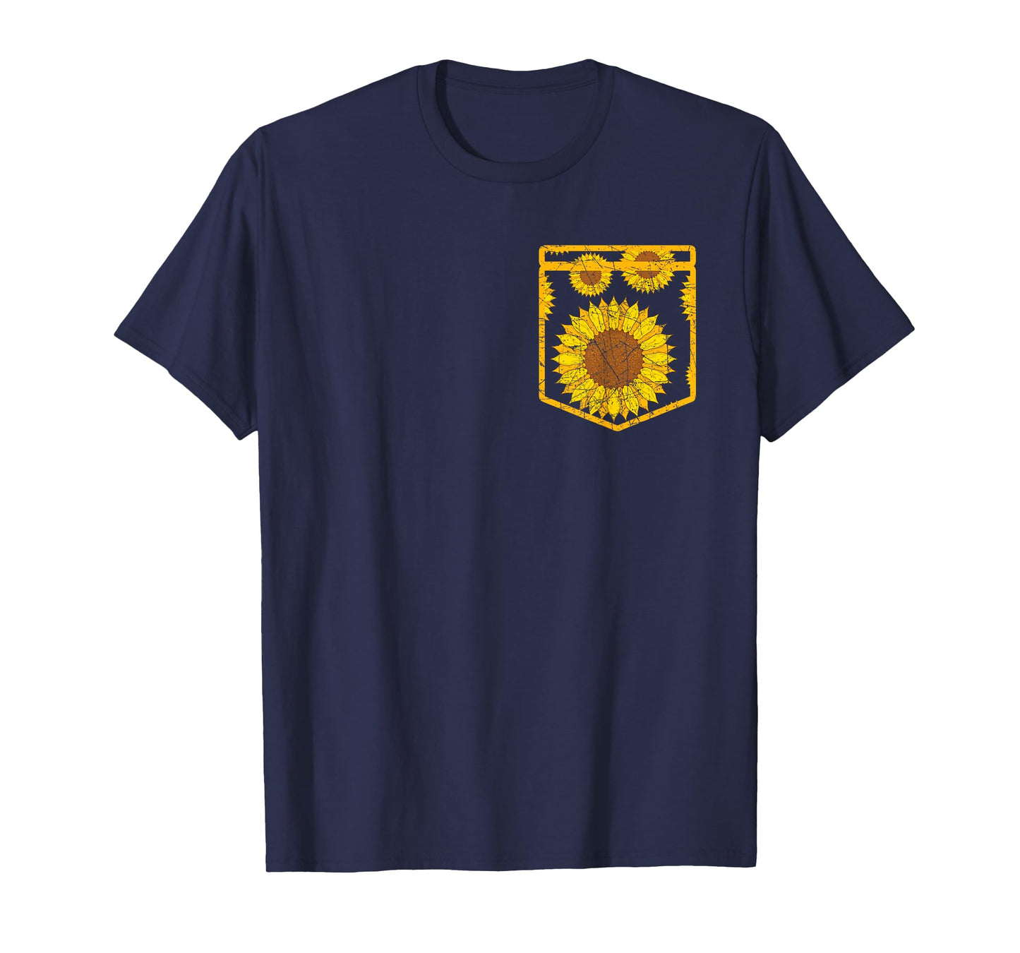Florist Floral Cute Yellow Flower Pocket Sunflower T-Shirt