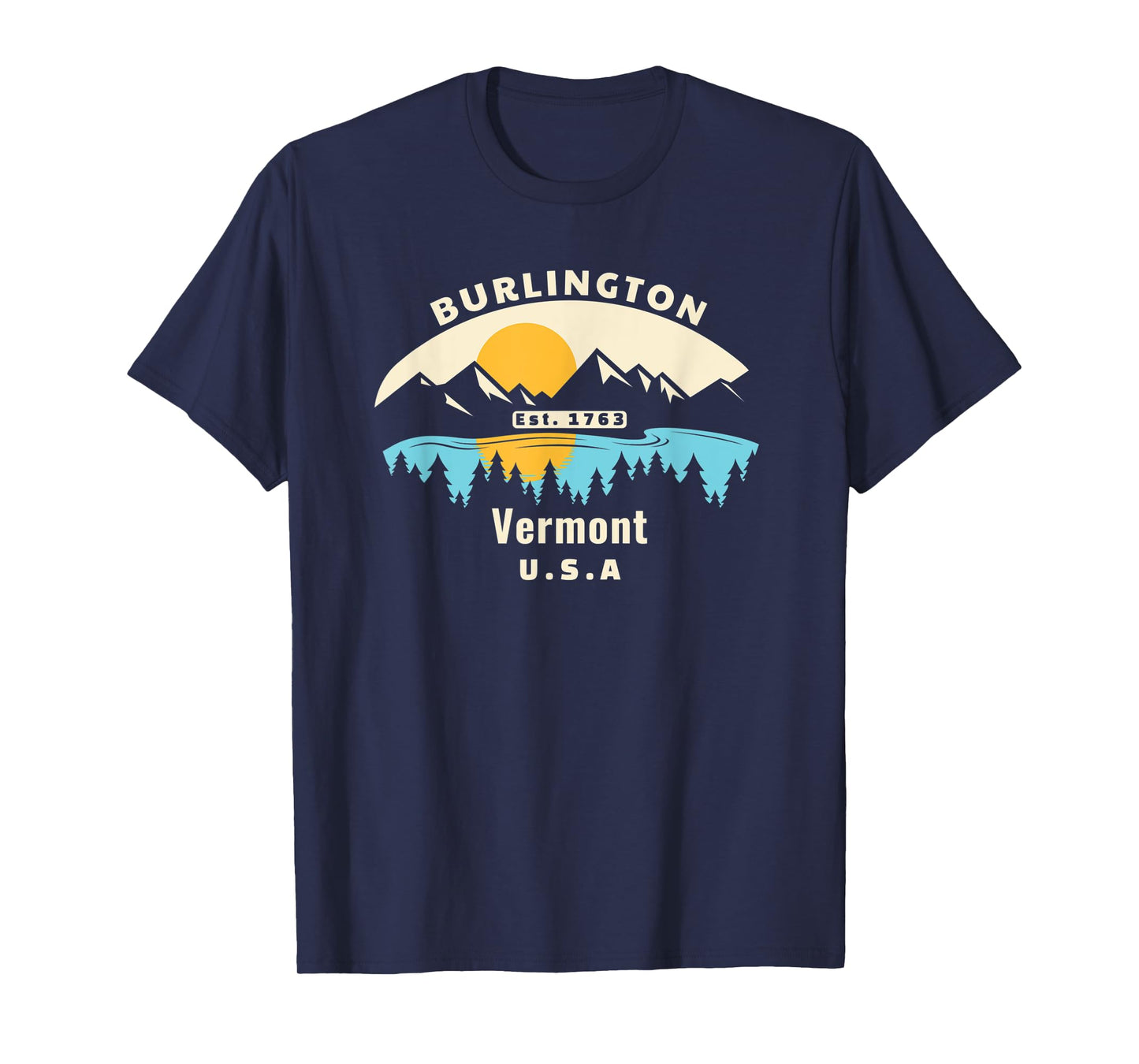 Burlington Vermont Souvenir Mountain Sunset River T-Shirt