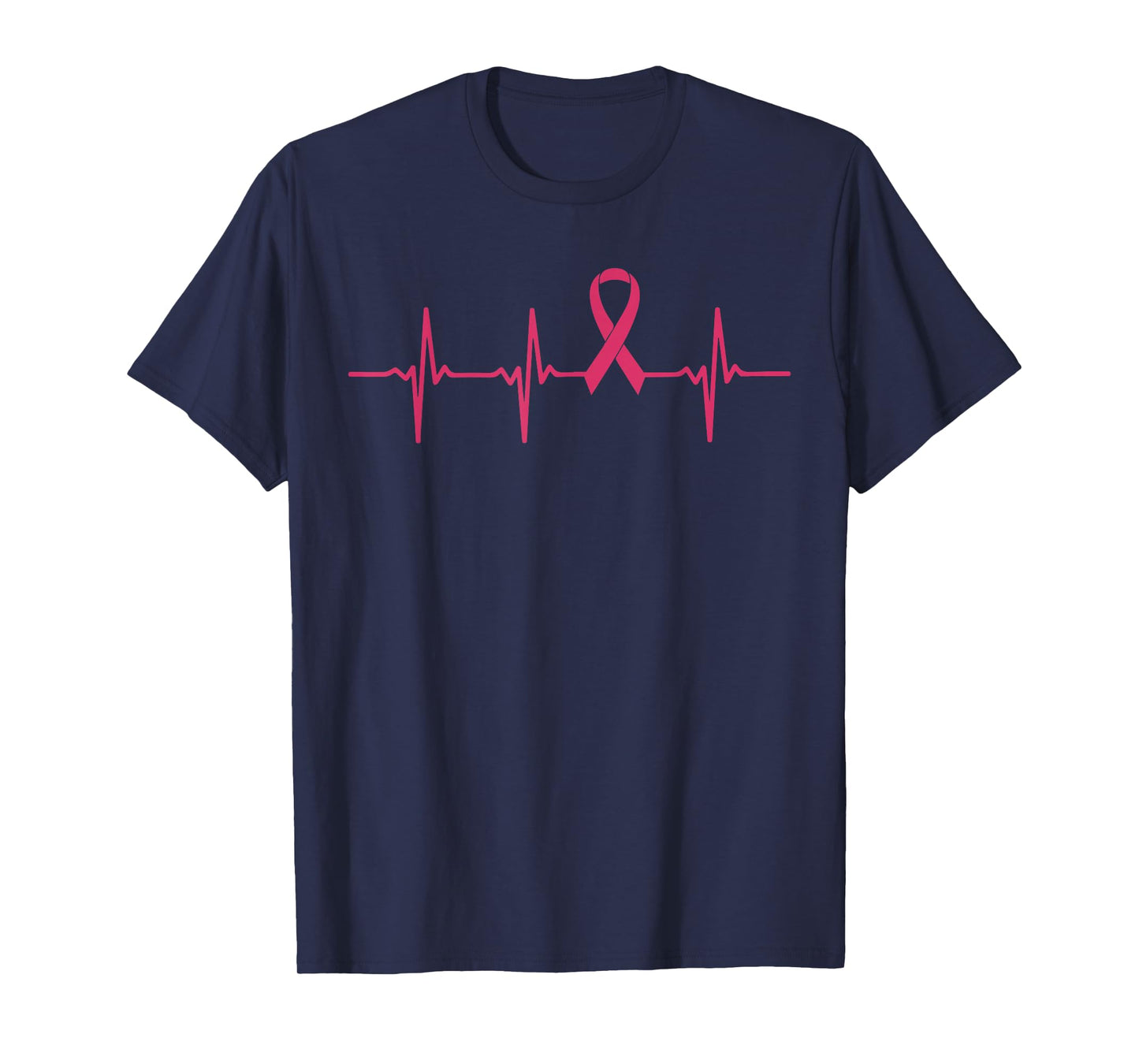 Pink Ribbon Heartbeat Breast Cancer Awareness Gift T-Shirt