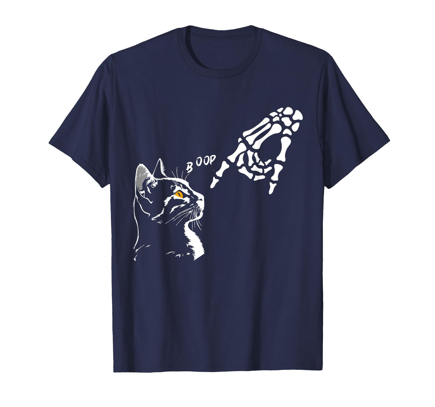 Black Cat Skeleton Hand Boop Halloween Pet Lover T-Shirt