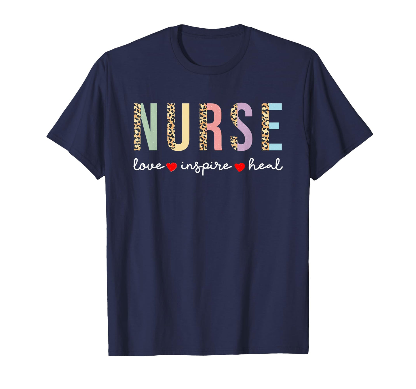 Leopard print Nurse Love Inspire Heal T-Shirt