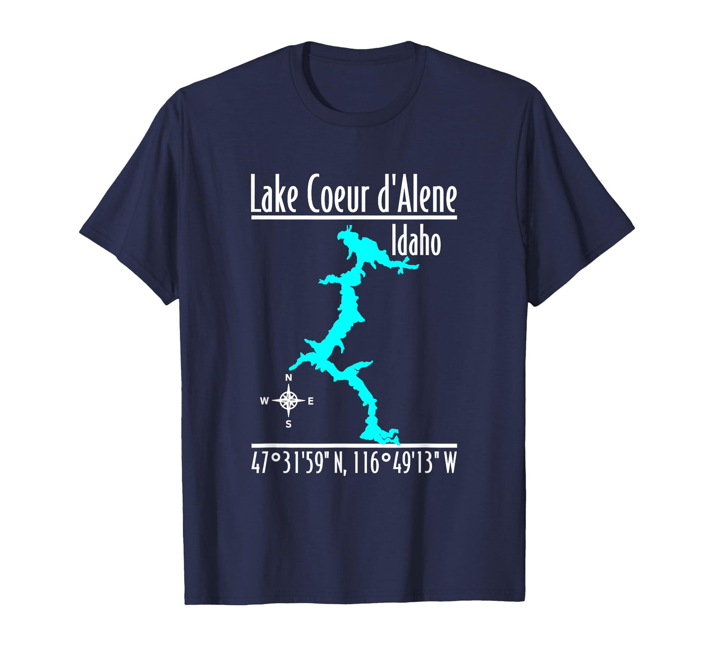 Modern Lake Coeur d'Alene - Idaho T-Shirt